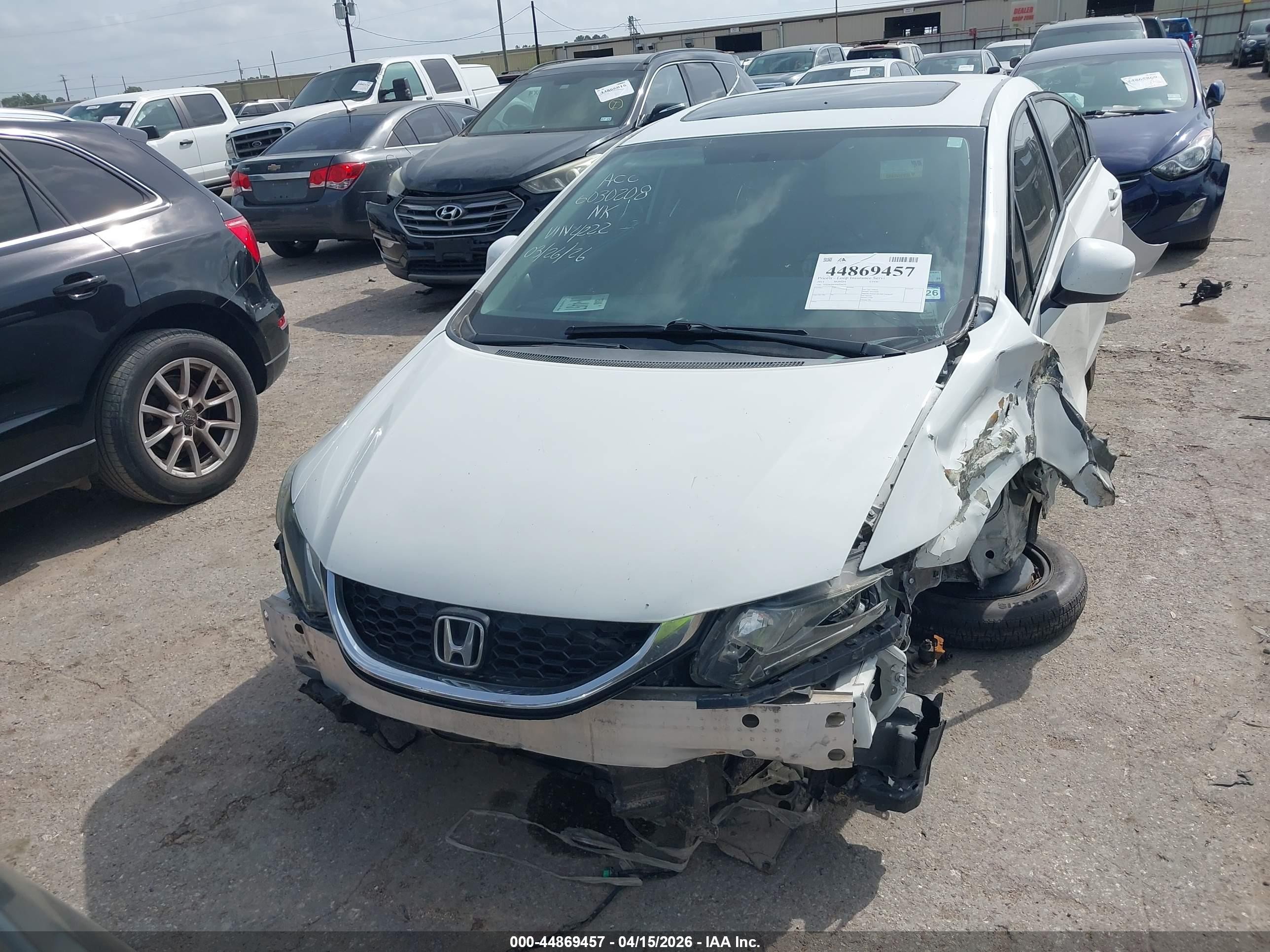 2013 Honda Civic Ex White vin: 19XFB2F81DE024222