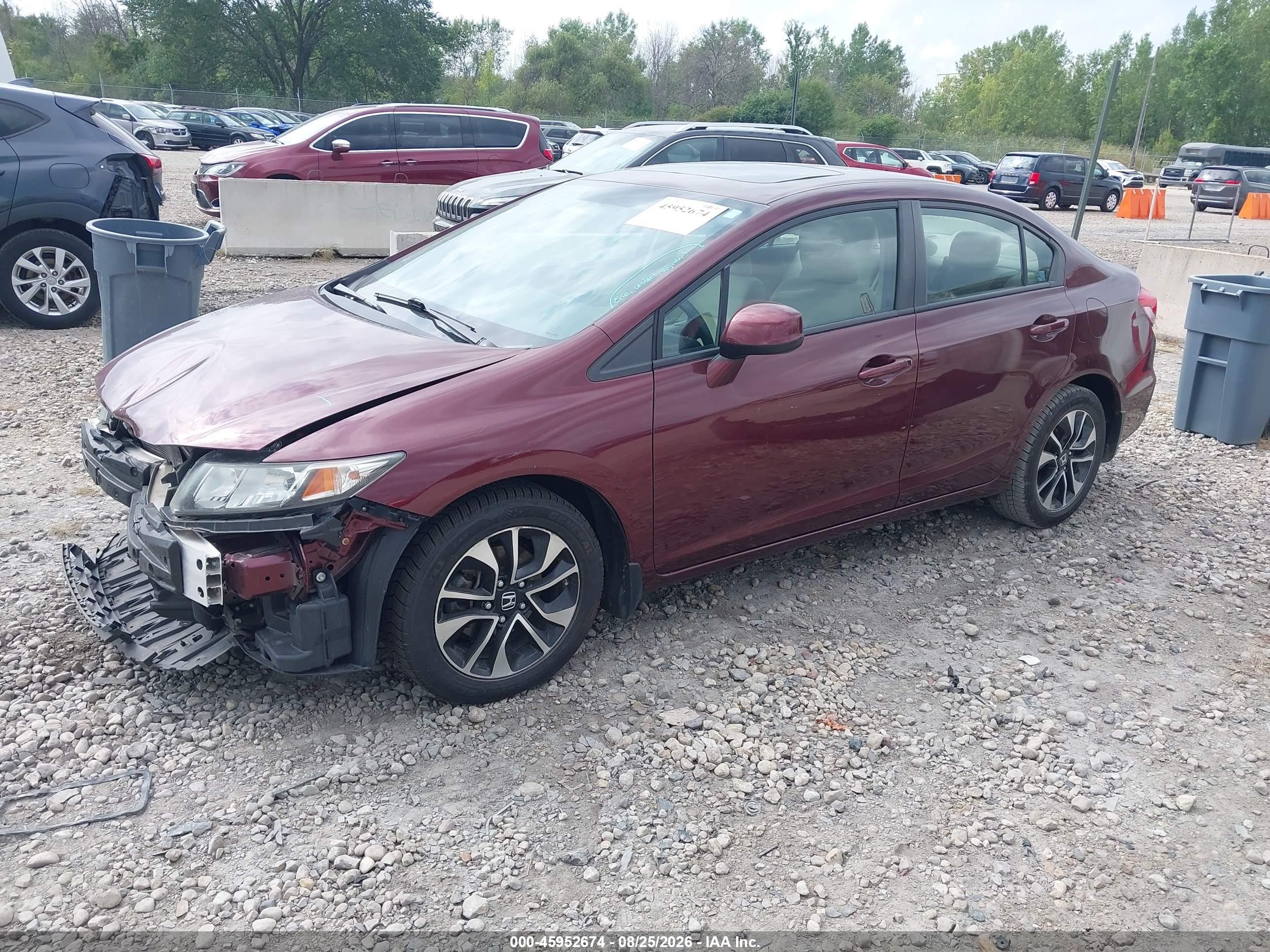2013 Honda Civic Ex Red vin: 19XFB2F81DE024611