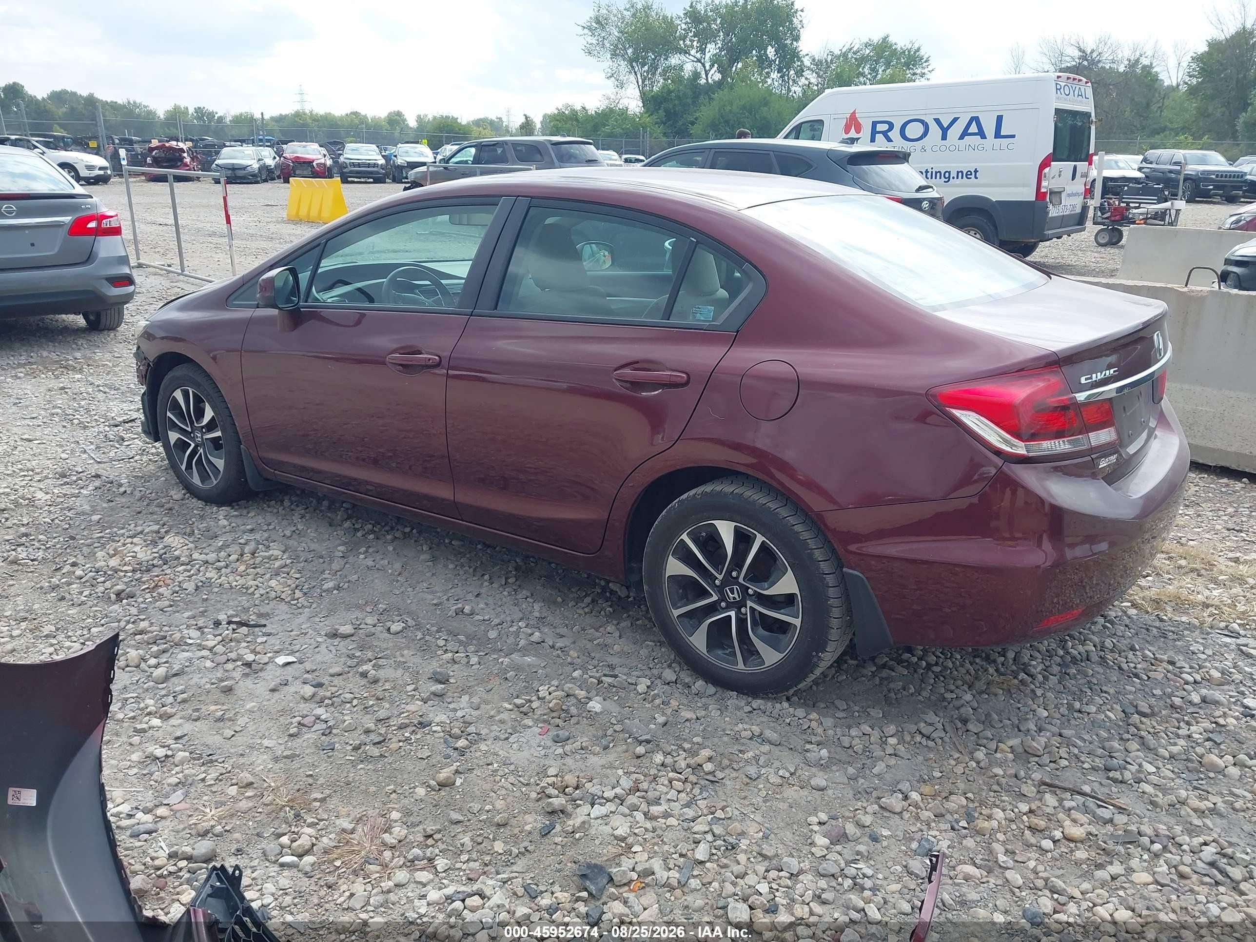 2013 Honda Civic Ex Red vin: 19XFB2F81DE024611
