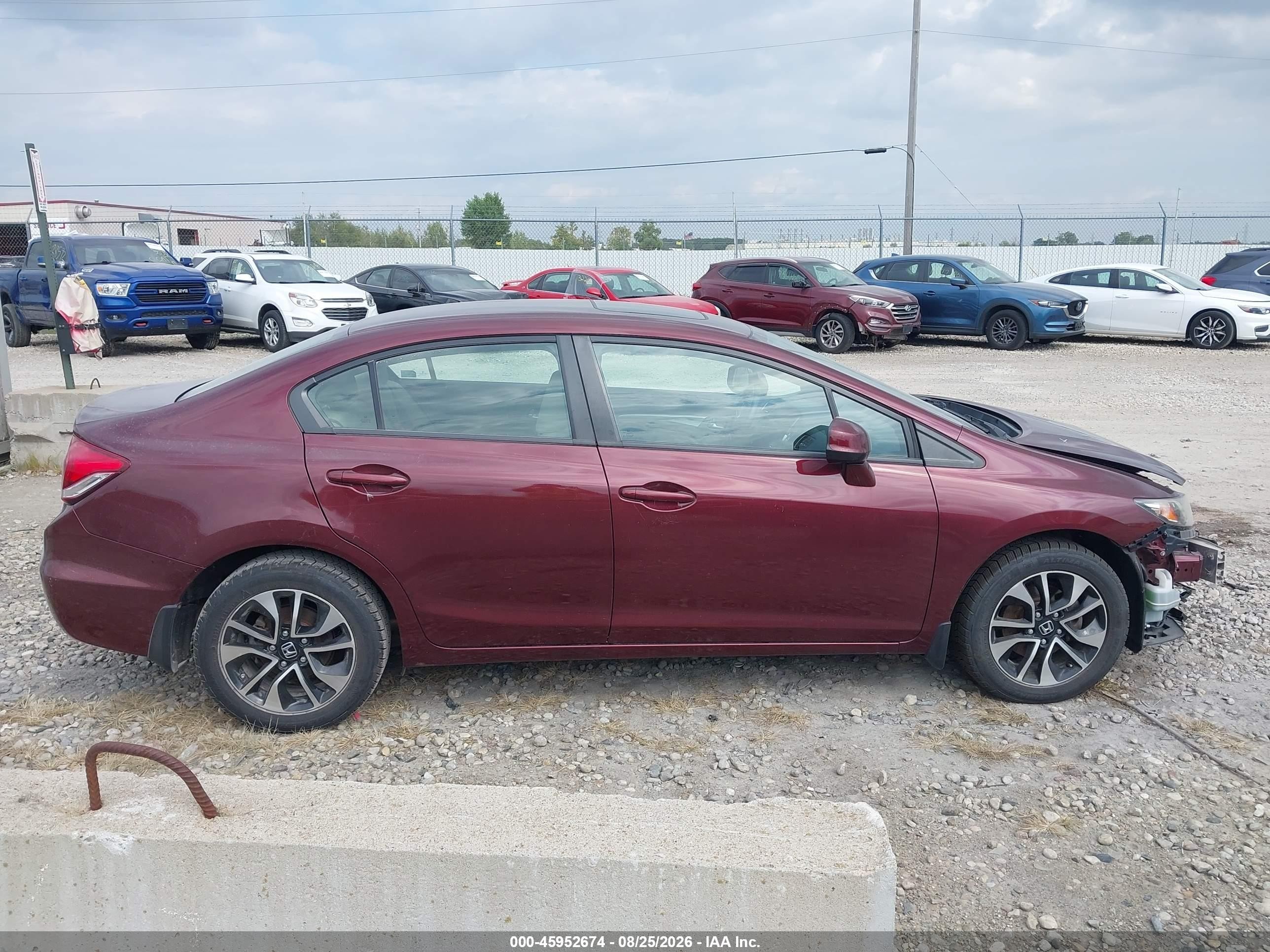 2013 Honda Civic Ex Red vin: 19XFB2F81DE024611