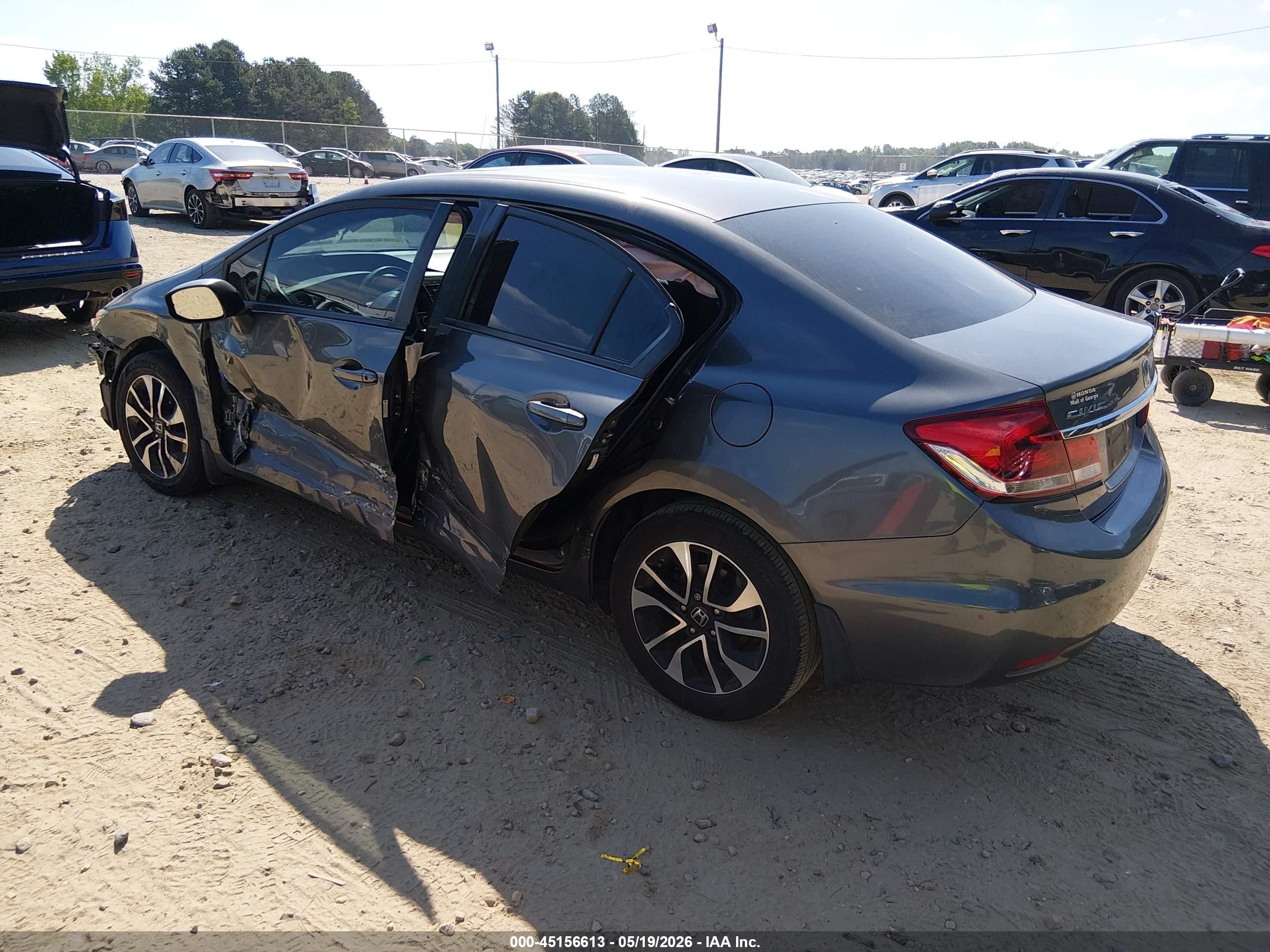 2013 Honda Civic Ex Gray vin: 19XFB2F81DE026567