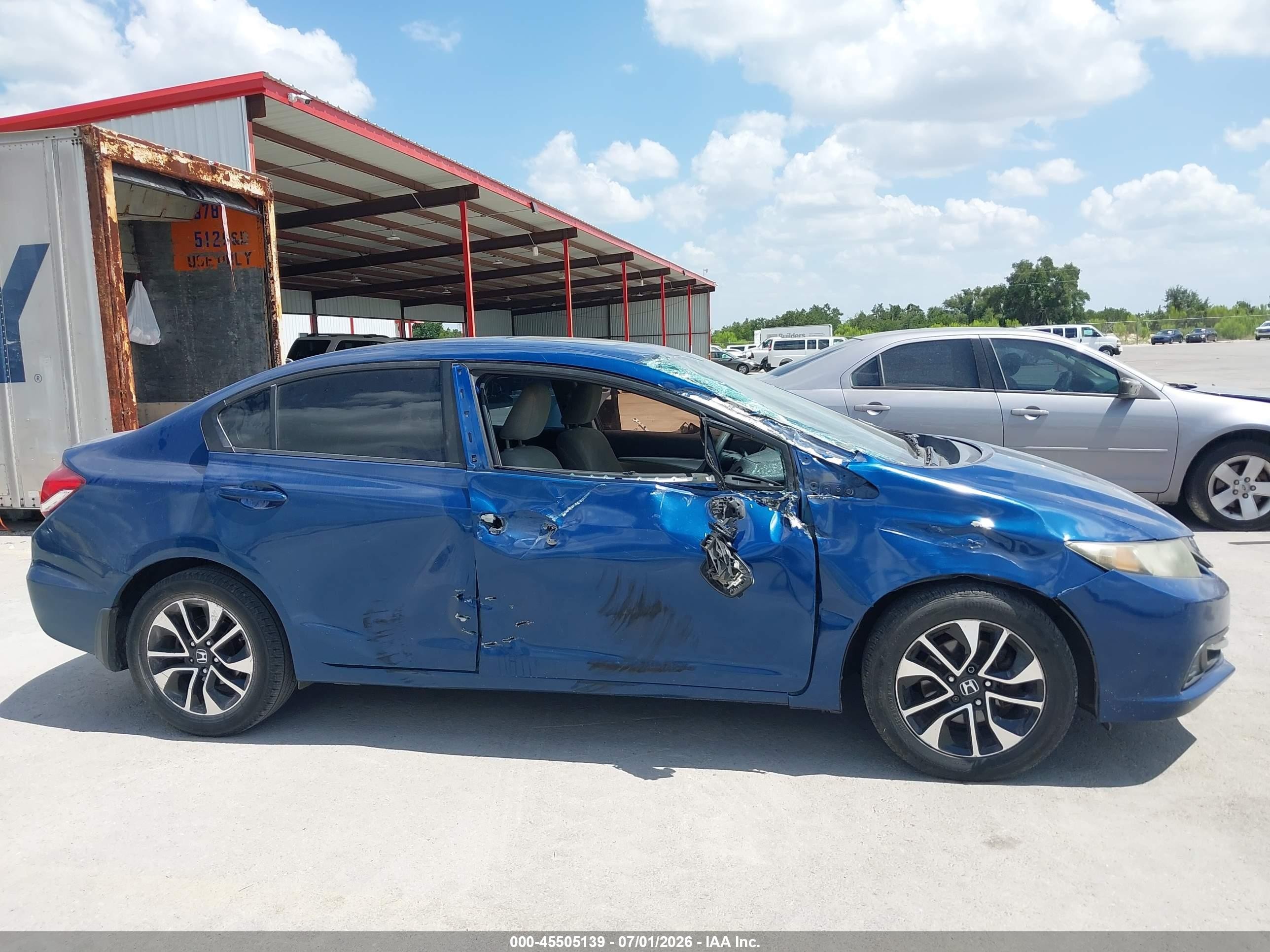 2013 Honda Civic Ex Blue vin: 19XFB2F81DE055826