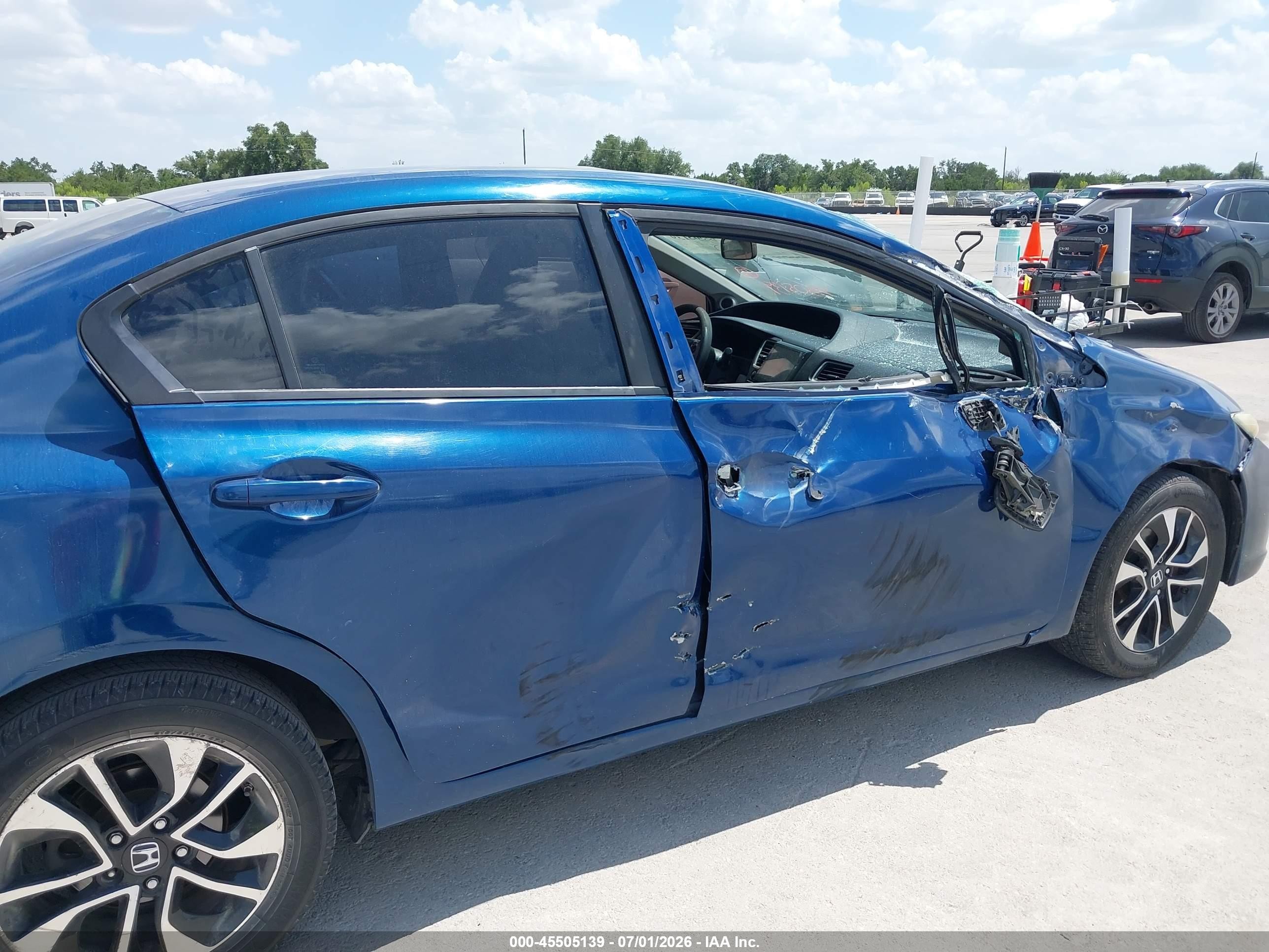 2013 Honda Civic Ex Blue vin: 19XFB2F81DE055826