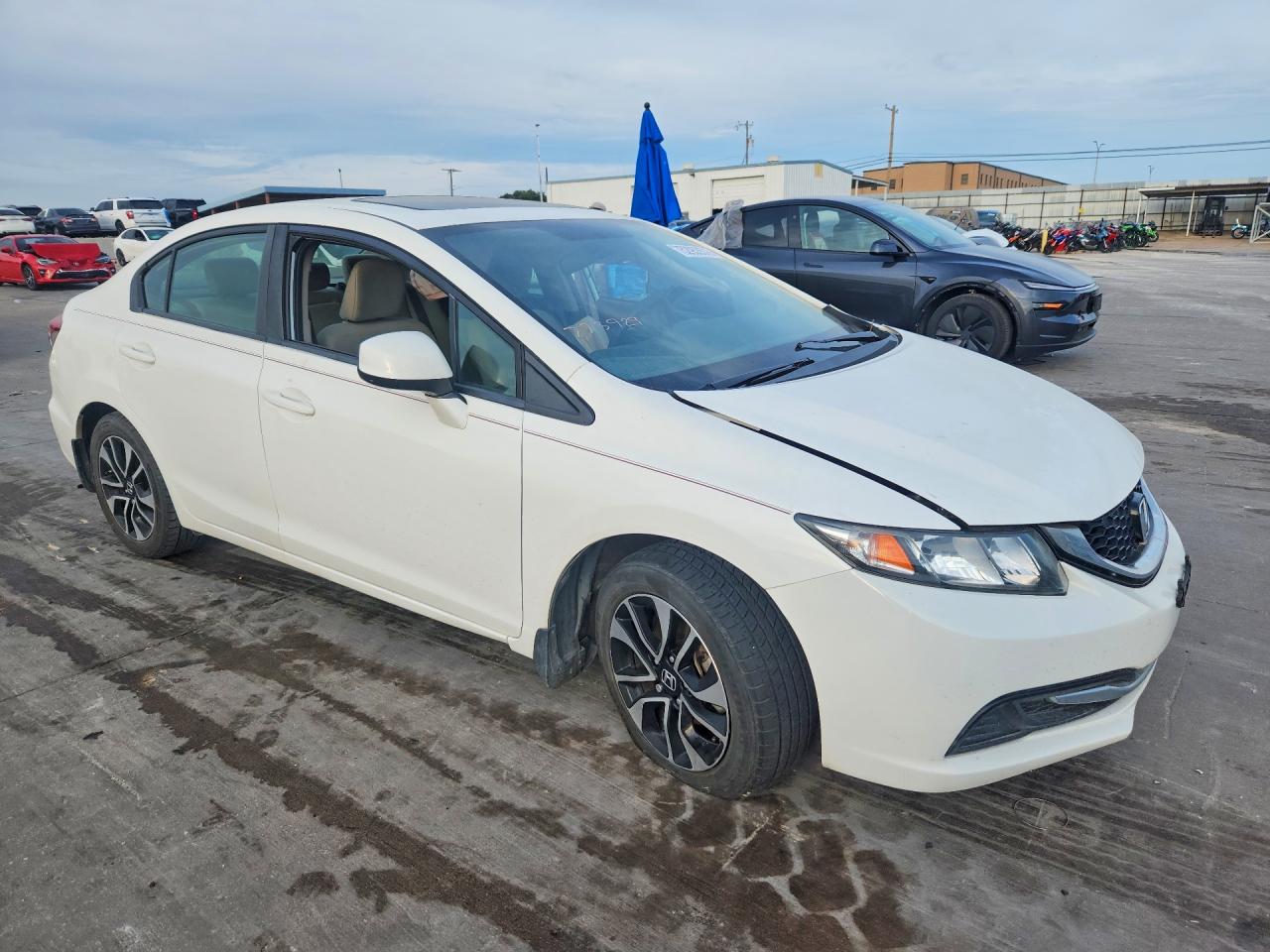 2013 Honda Civic Ex White vin: 19XFB2F81DE079219