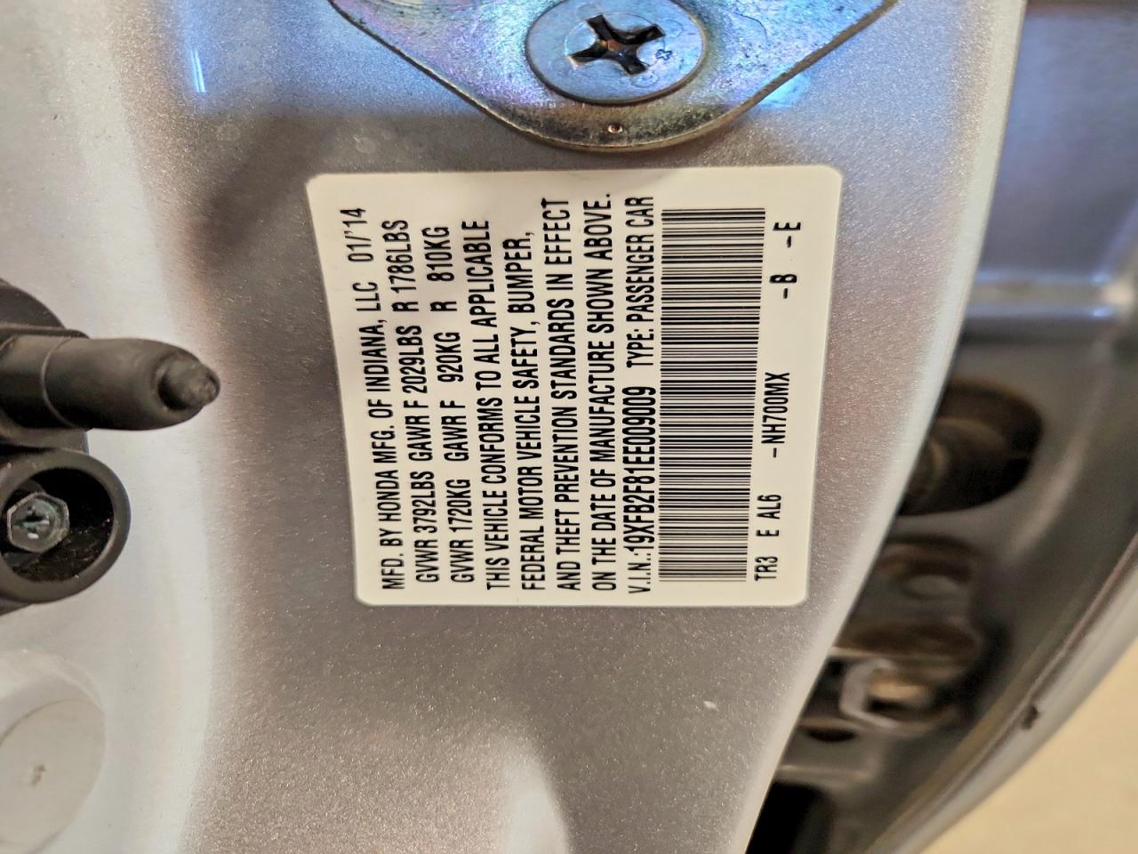 2014 Honda Civic Ex Silver vin: 19XFB2F81EE009009