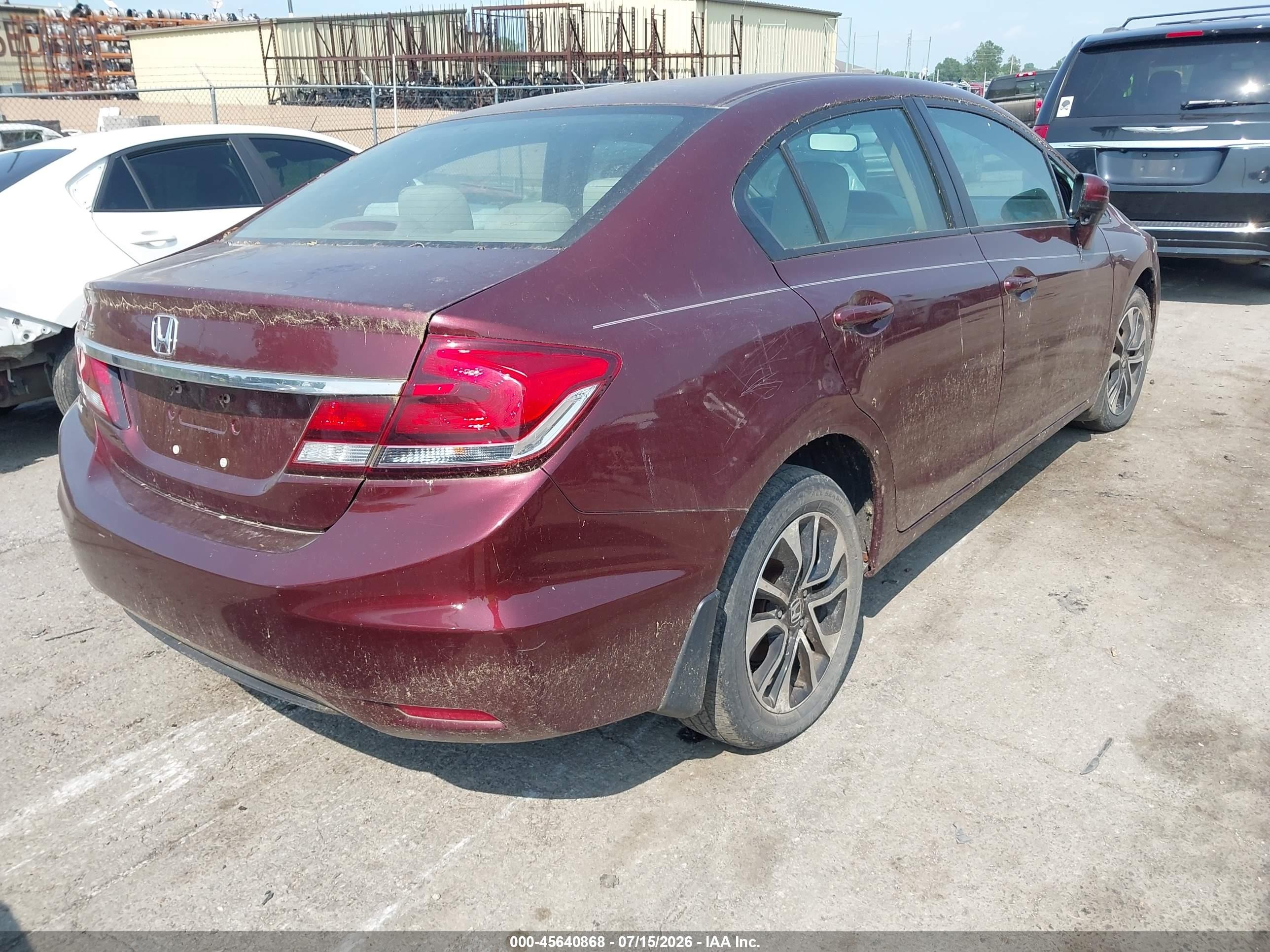 2015 Honda Civic Ex Burgundy vin: 19XFB2F81FE028998