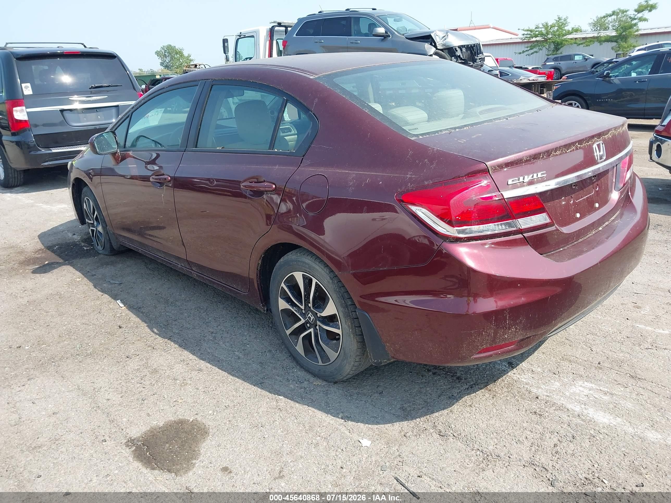 2015 Honda Civic Ex Burgundy vin: 19XFB2F81FE028998