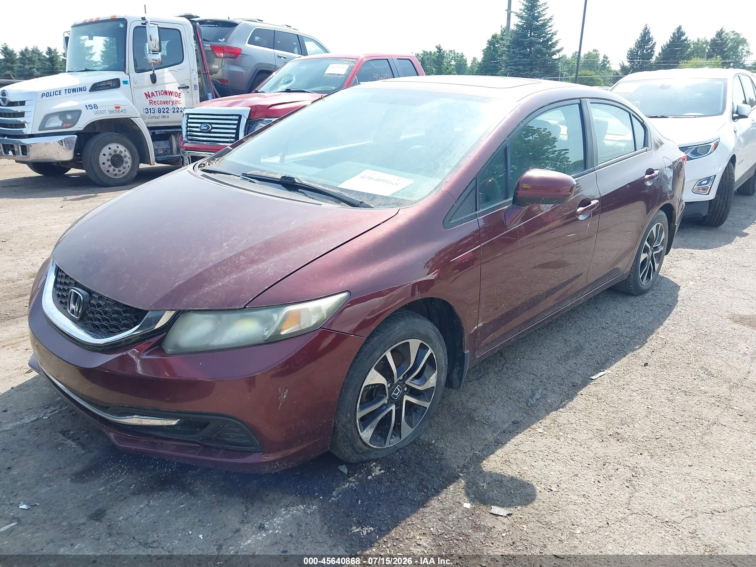2015 Honda Civic Ex Burgundy vin: 19XFB2F81FE028998