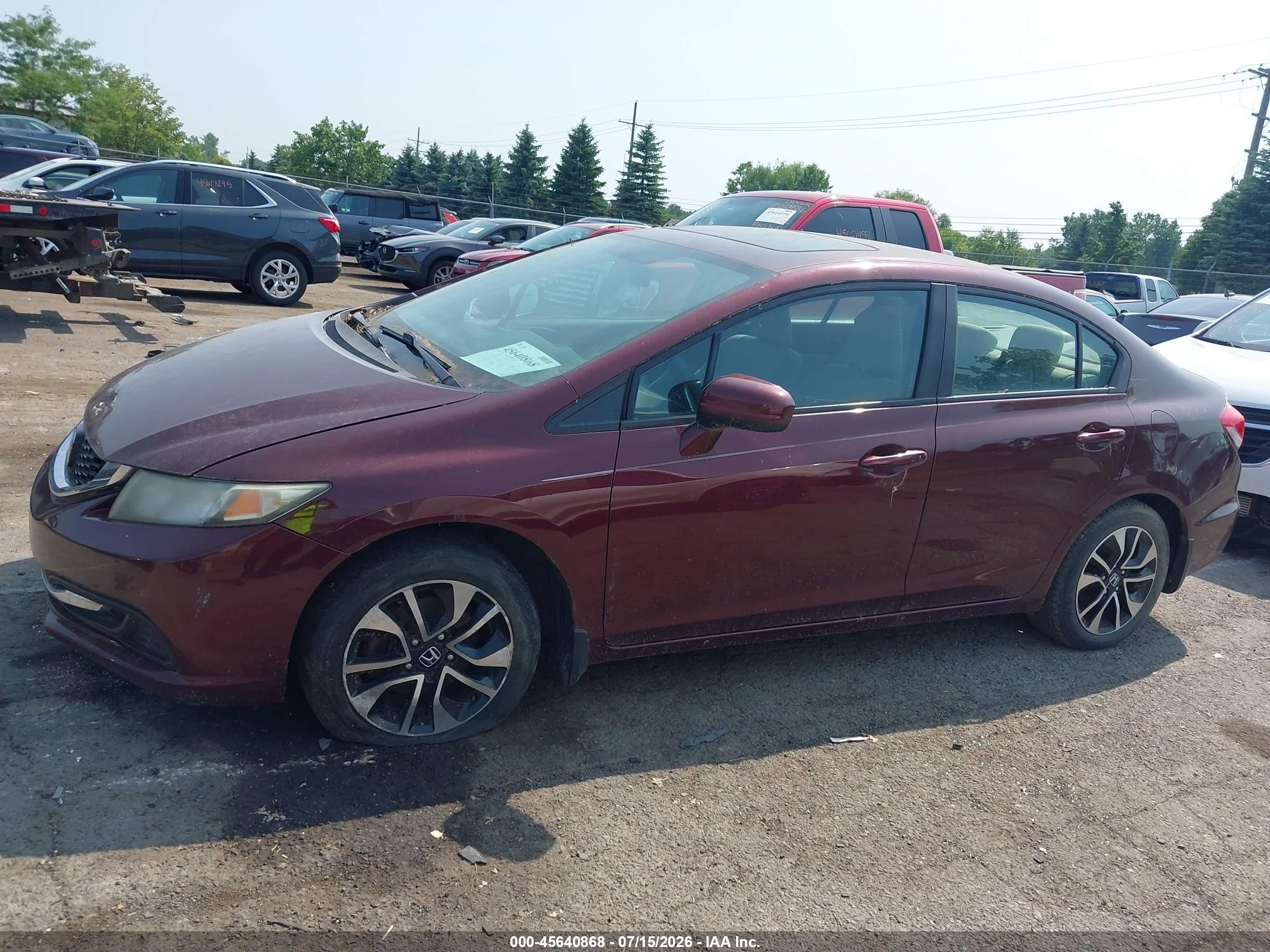 2015 Honda Civic Ex Burgundy vin: 19XFB2F81FE028998