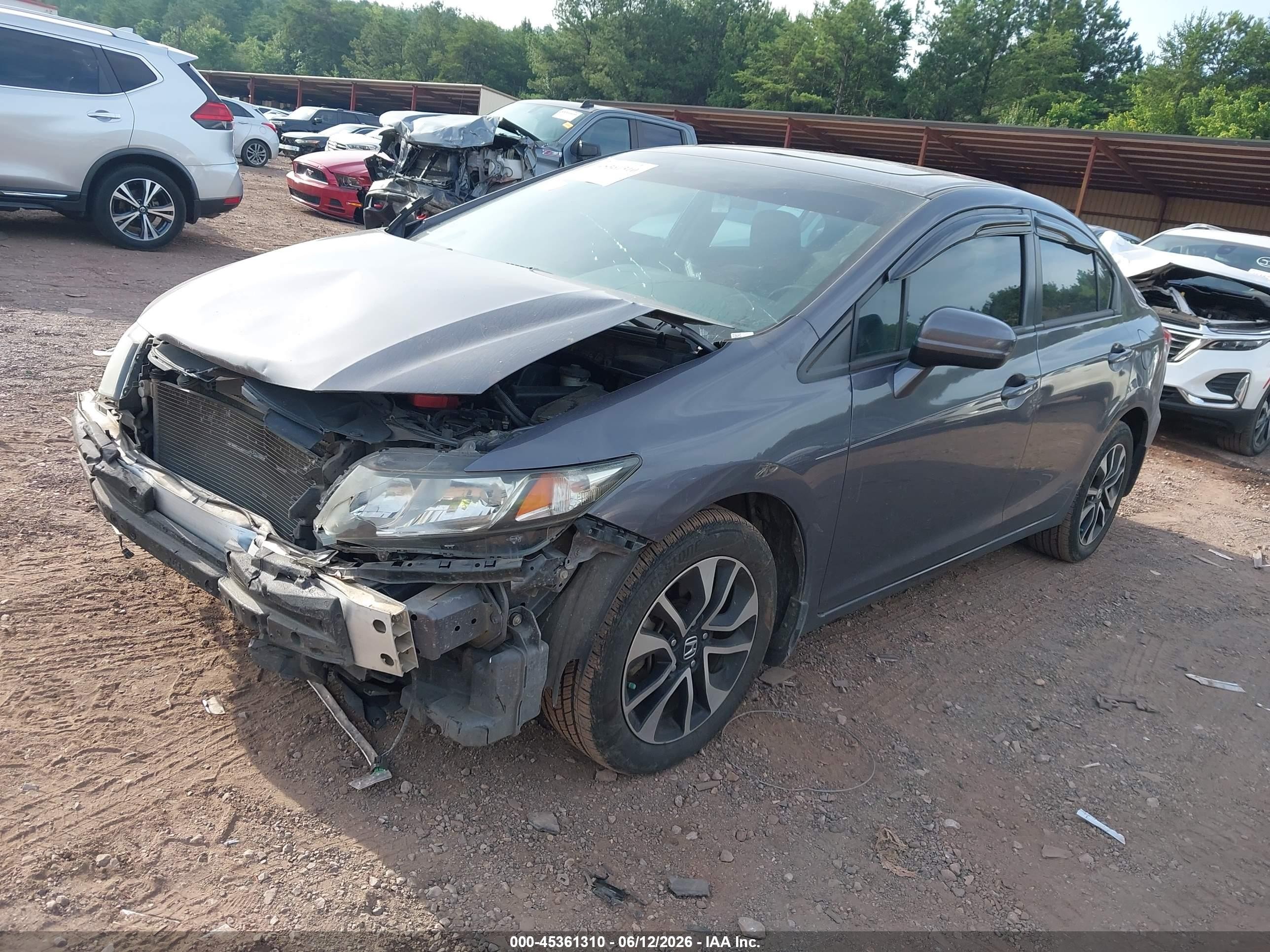 2015 Honda Civic Ex Gray vin: 19XFB2F81FE090112