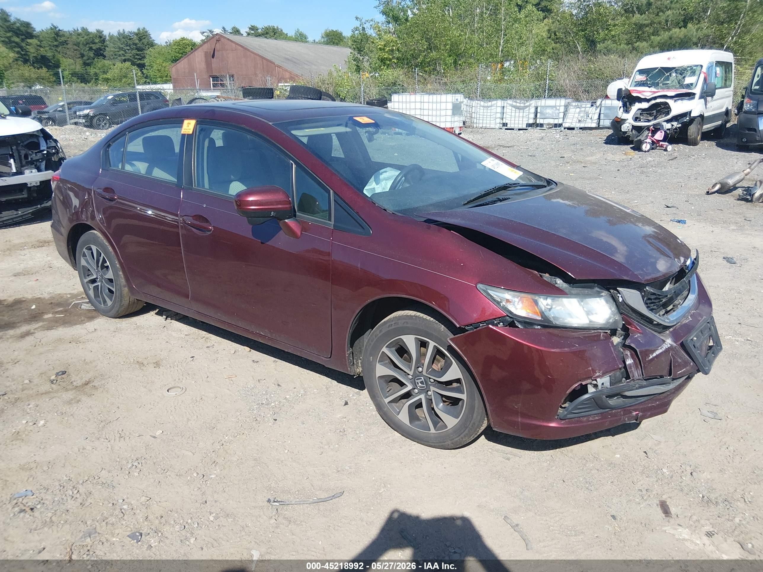 2015 Honda Civic Ex Burgundy vin: 19XFB2F81FE248643