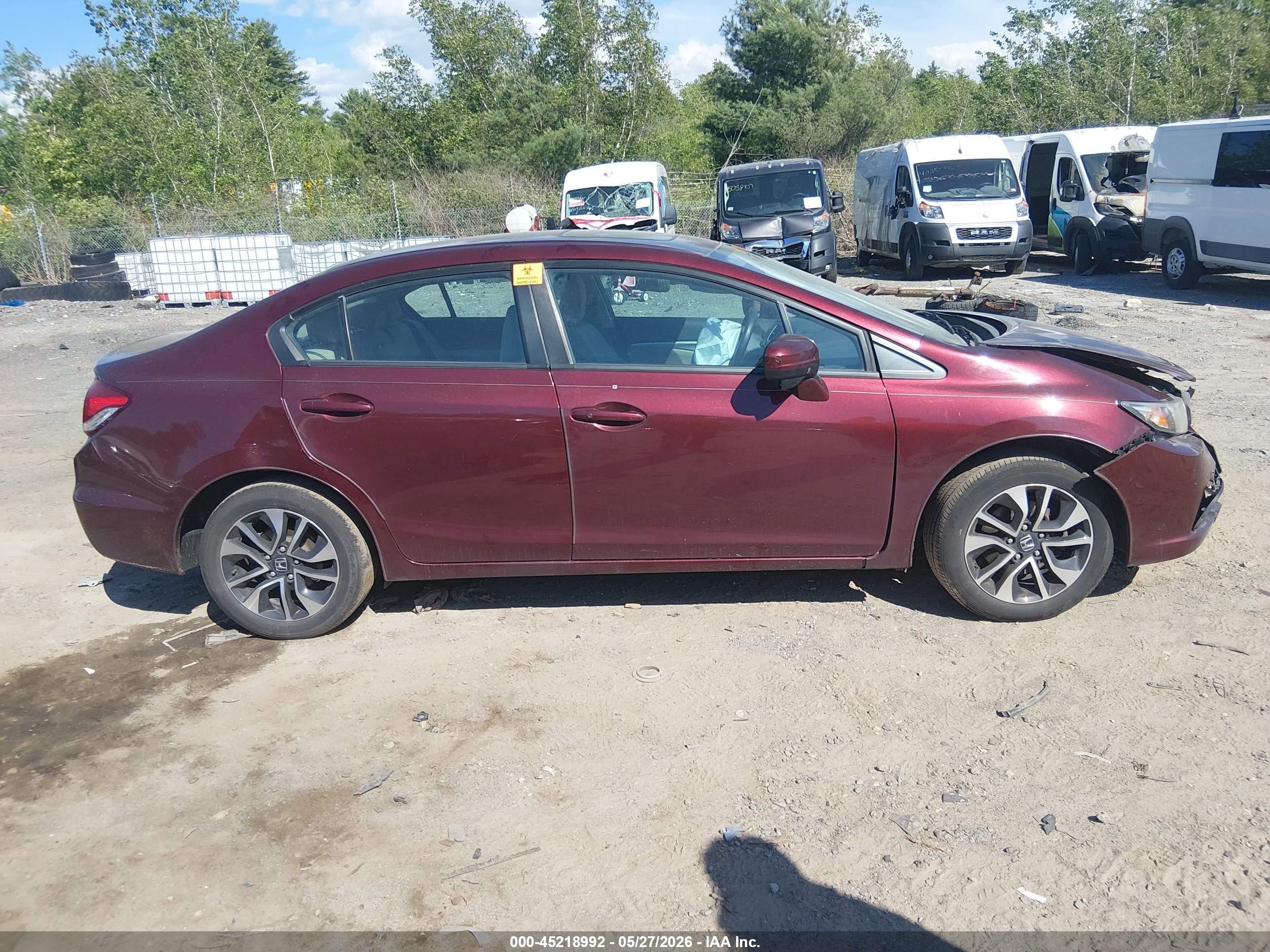 2015 Honda Civic Ex Бордовый vin: 19XFB2F81FE248643