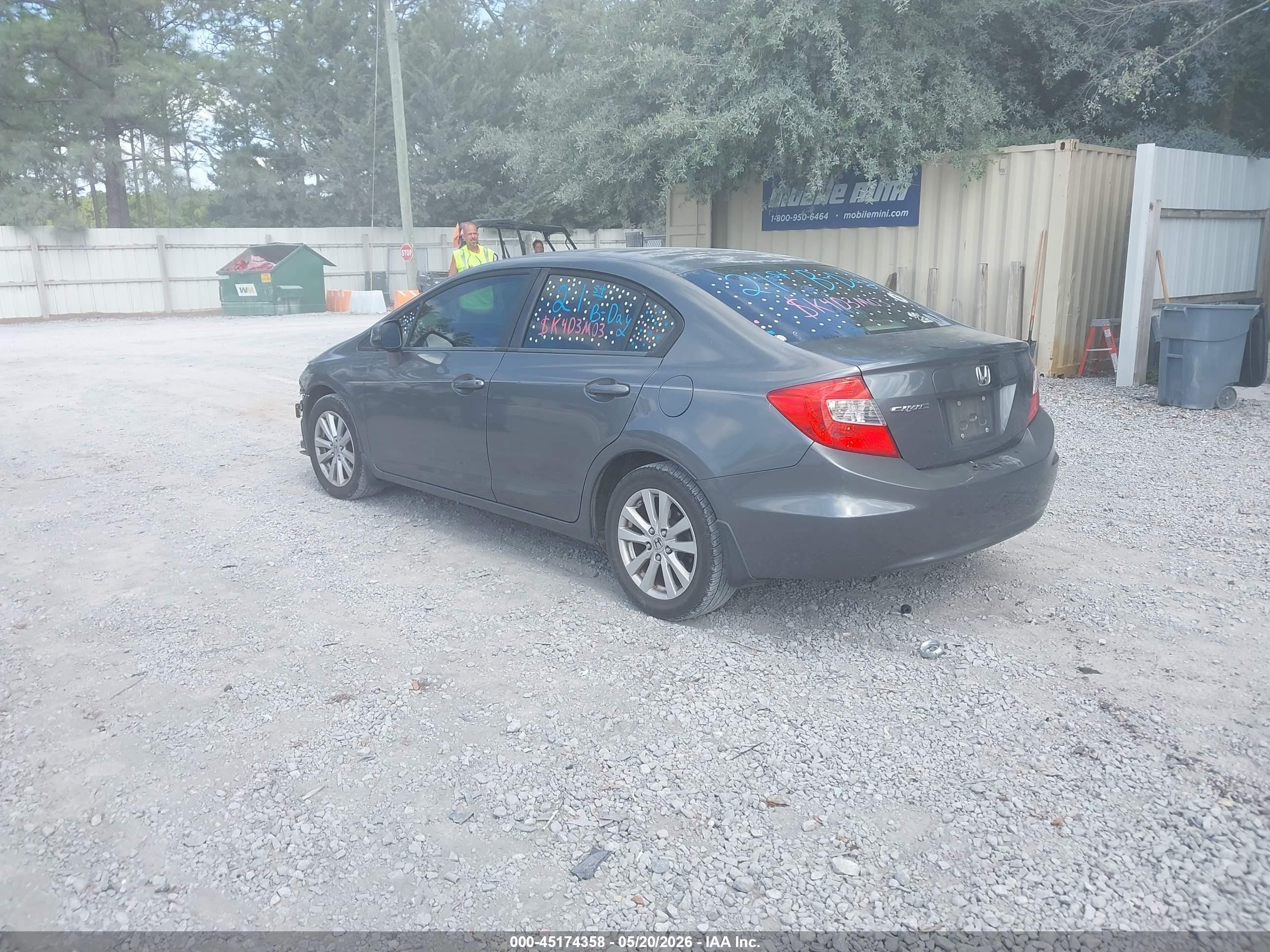 2012 Honda Civic Ex Gray vin: 19XFB2F82CE027709