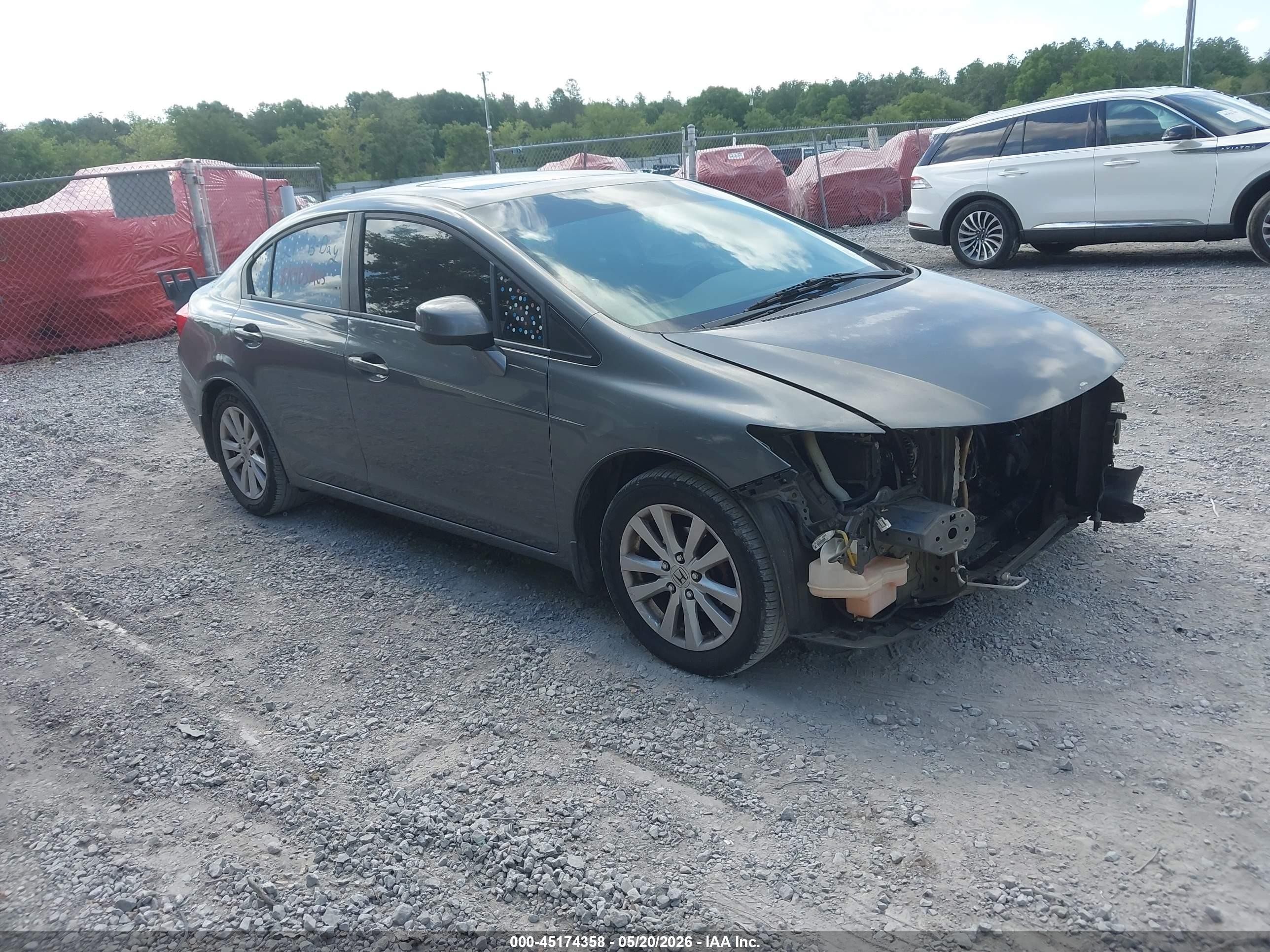 2012 Honda Civic Ex Gray vin: 19XFB2F82CE027709