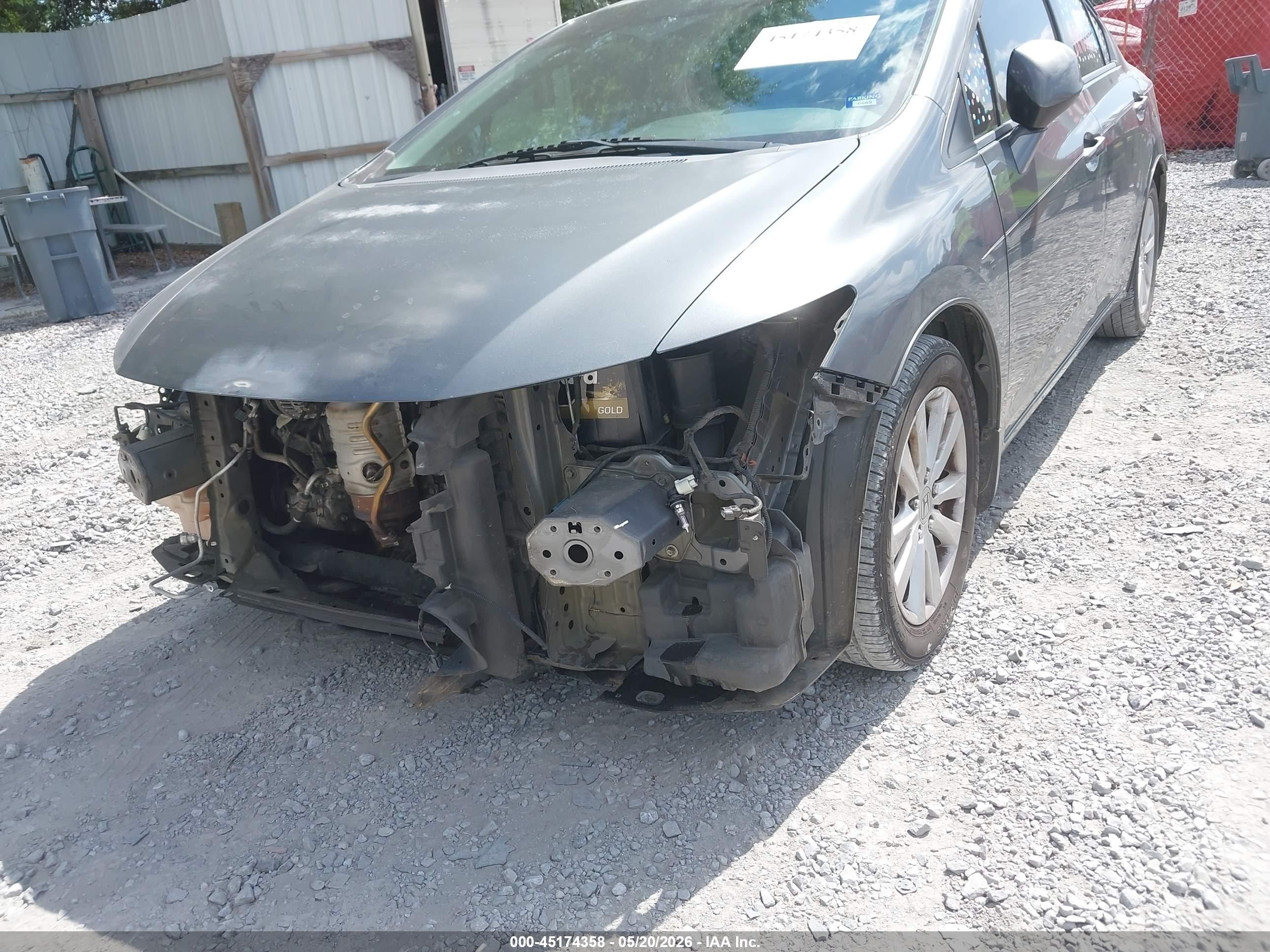 2012 Honda Civic Ex Gray vin: 19XFB2F82CE027709