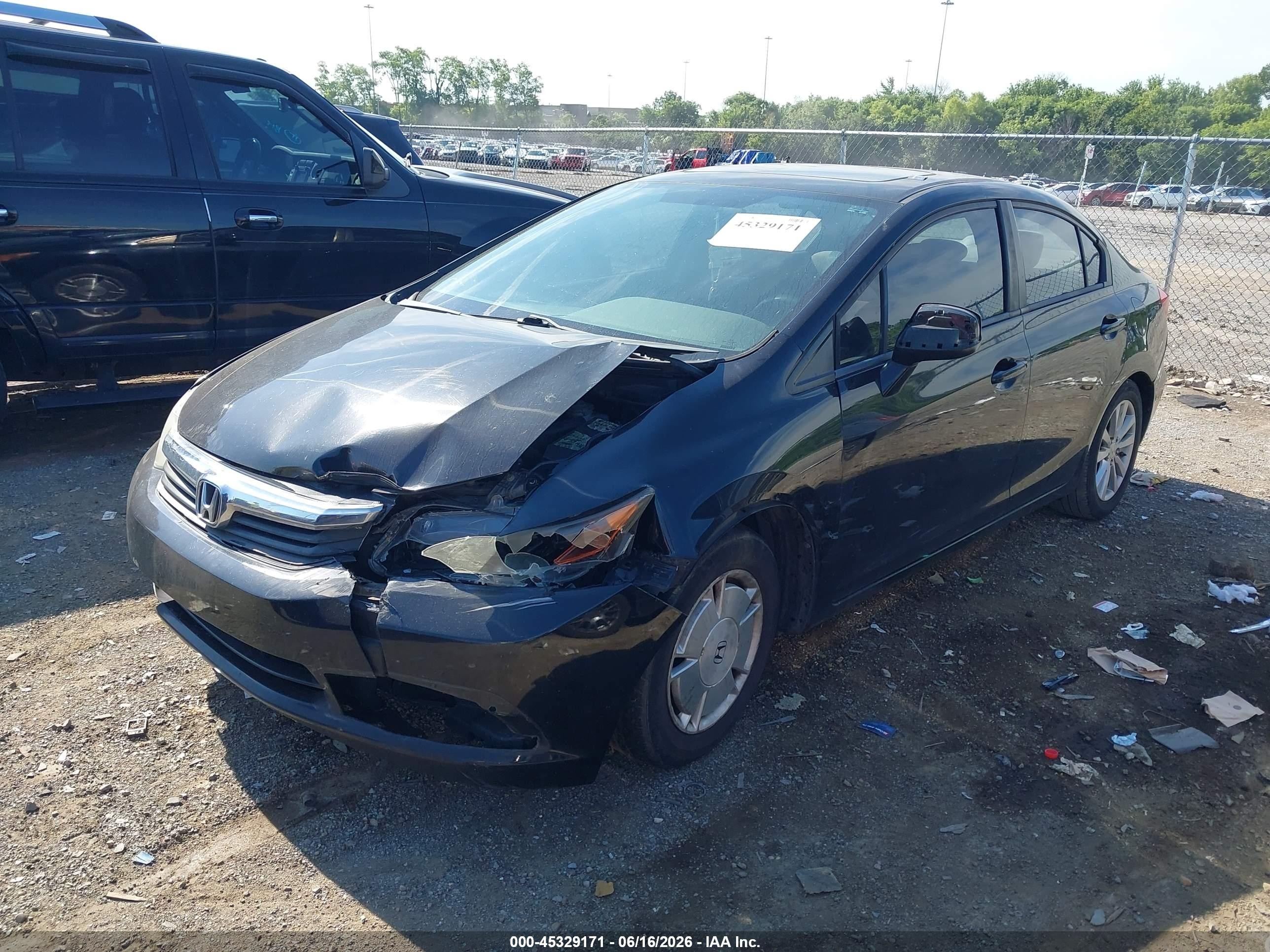 2012 Honda Civic Ex Черный vin: 19XFB2F82CE030559