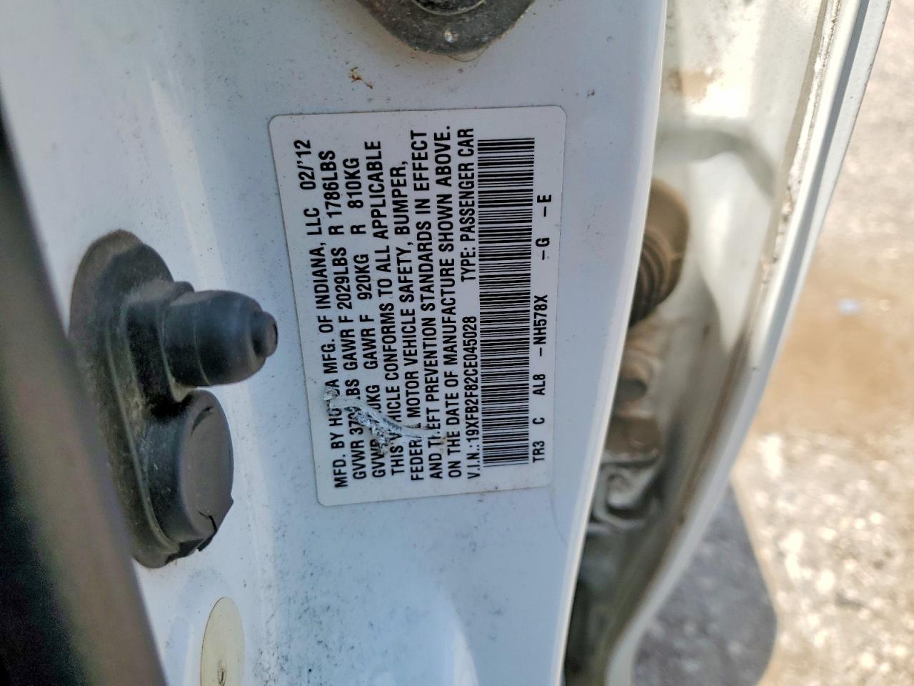 2012 Honda Civic Ex Silver vin: 19XFB2F82CE045028