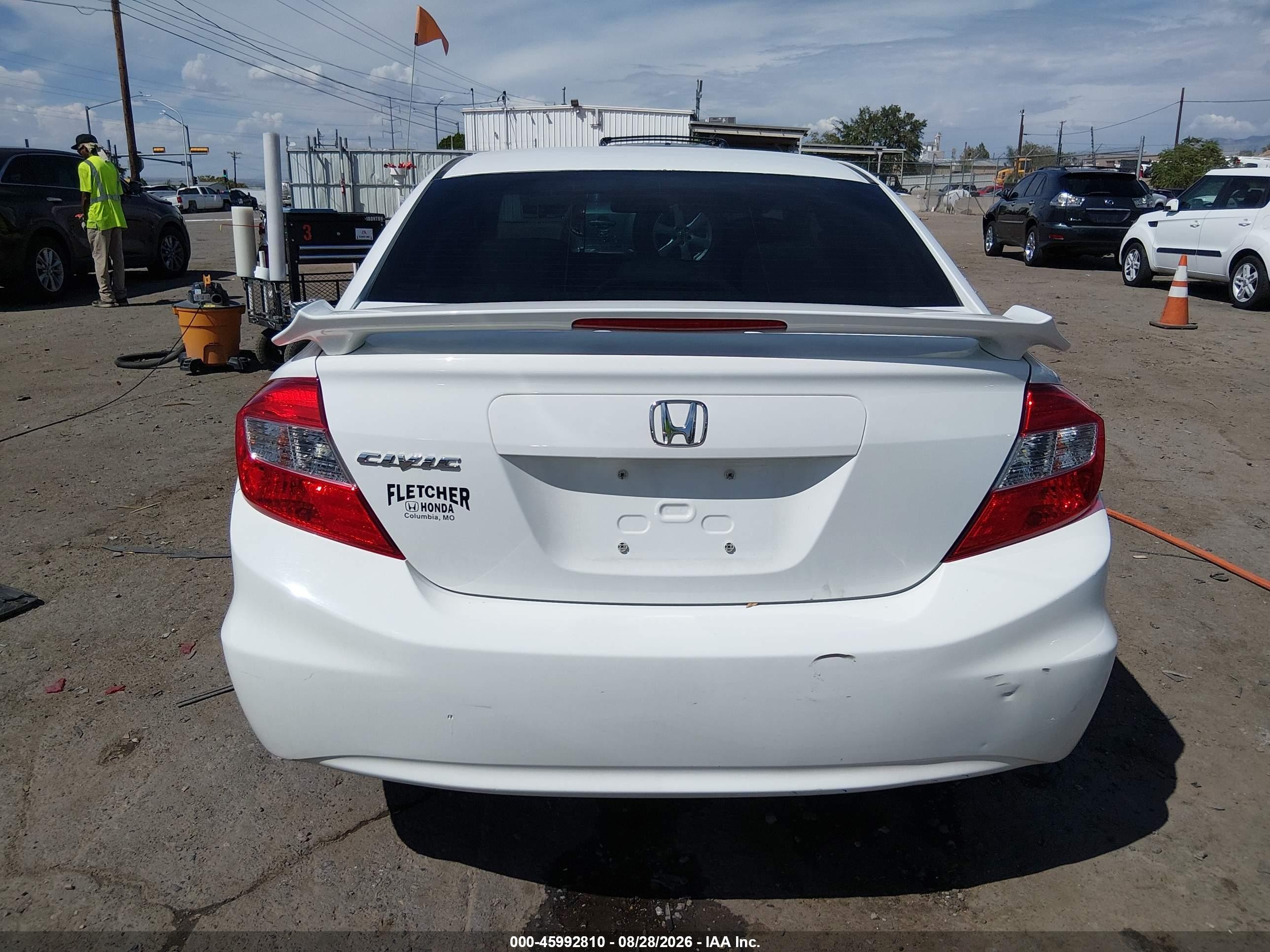 2012 Honda Civic Ex White vin: 19XFB2F82CE048060