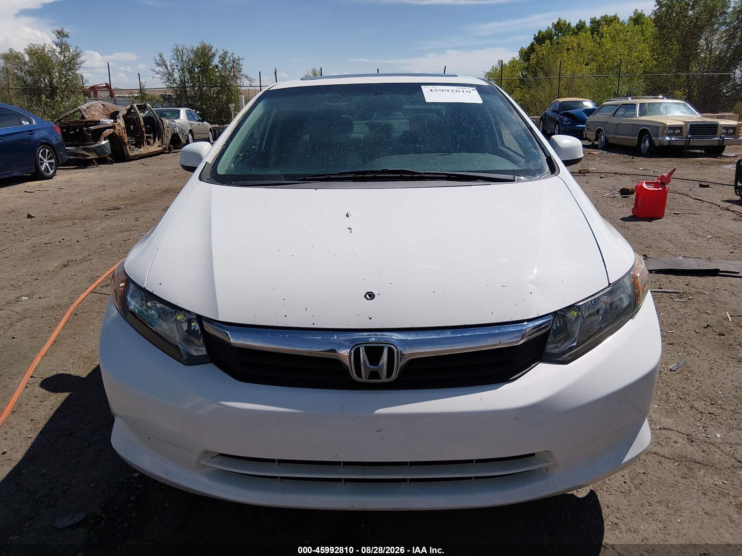 2012 Honda Civic Ex White vin: 19XFB2F82CE048060