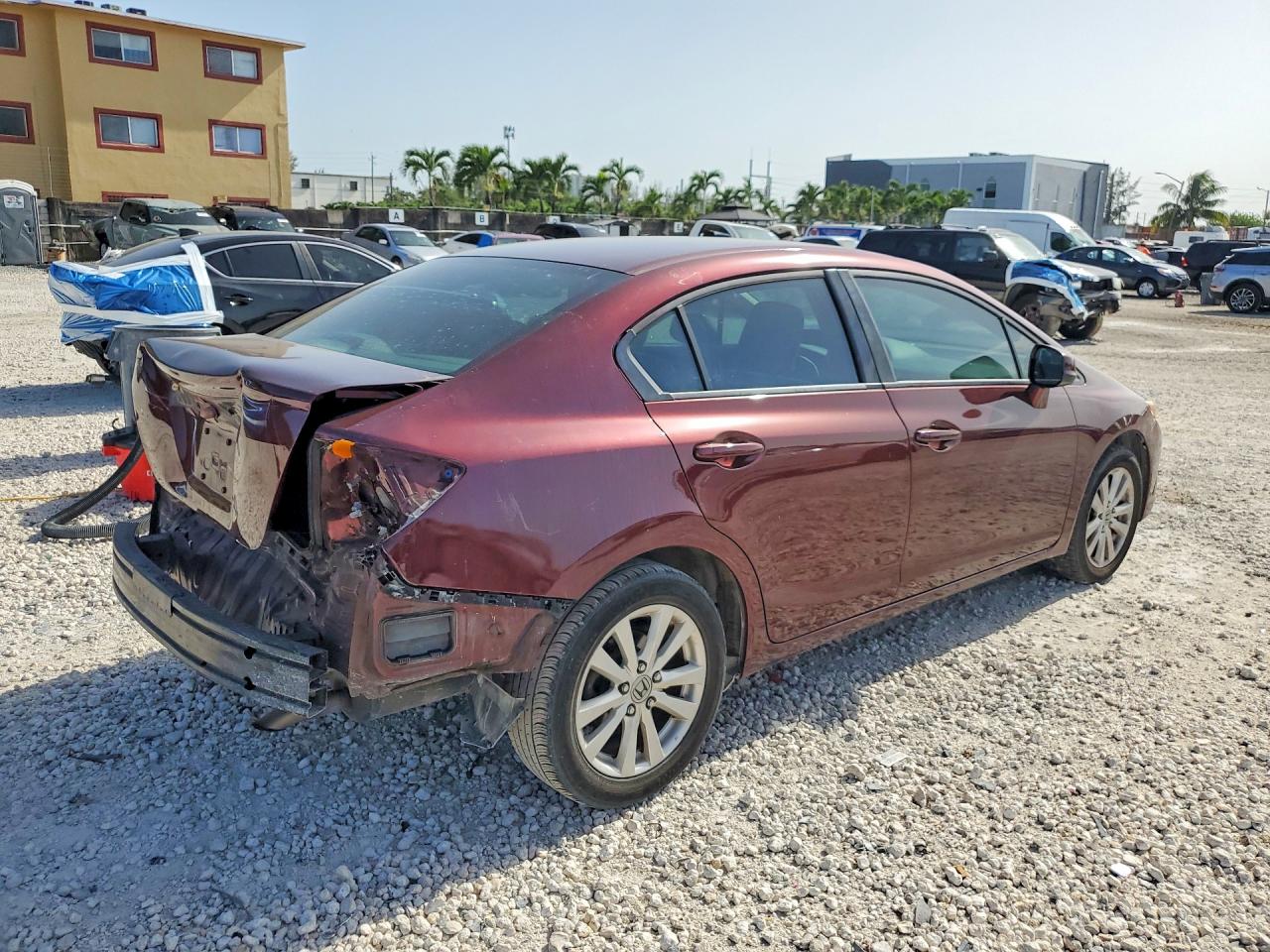2012 Honda Civic Ex Burgundy vin: 19XFB2F82CE053579