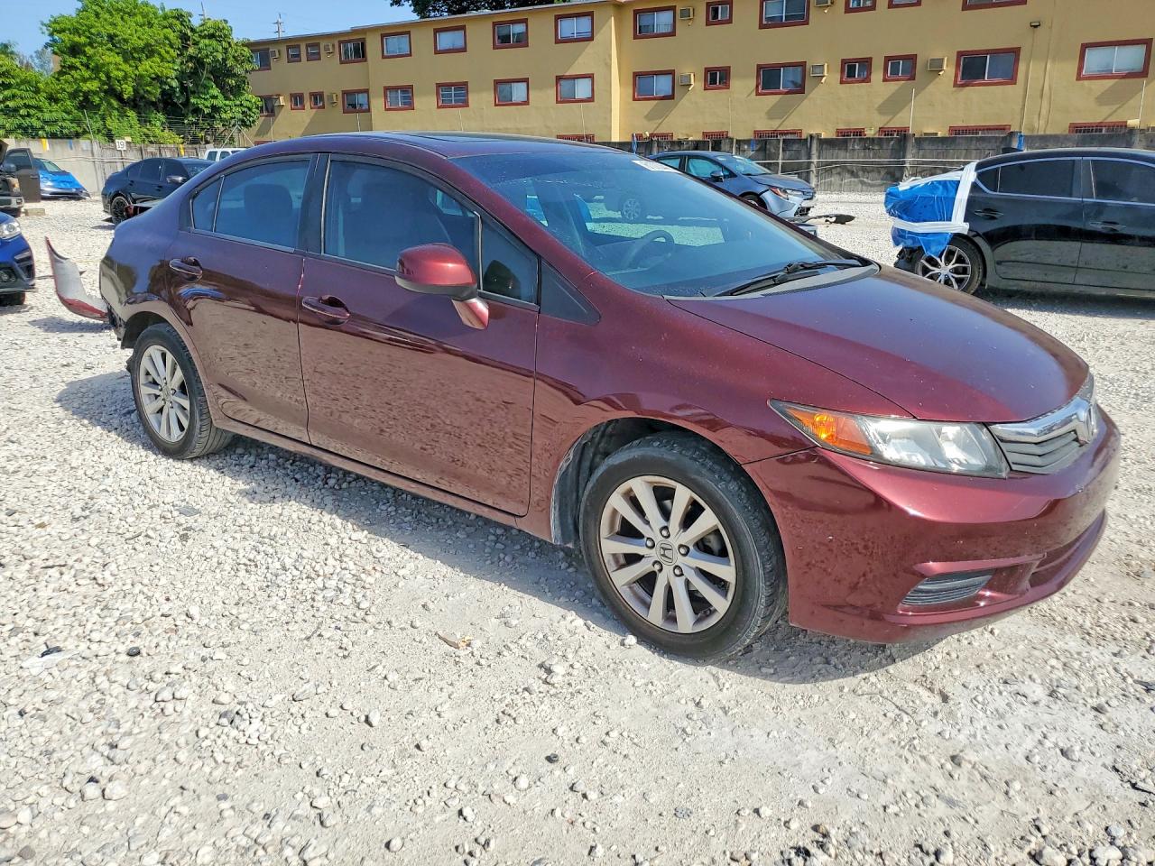 2012 Honda Civic Ex Burgundy vin: 19XFB2F82CE053579