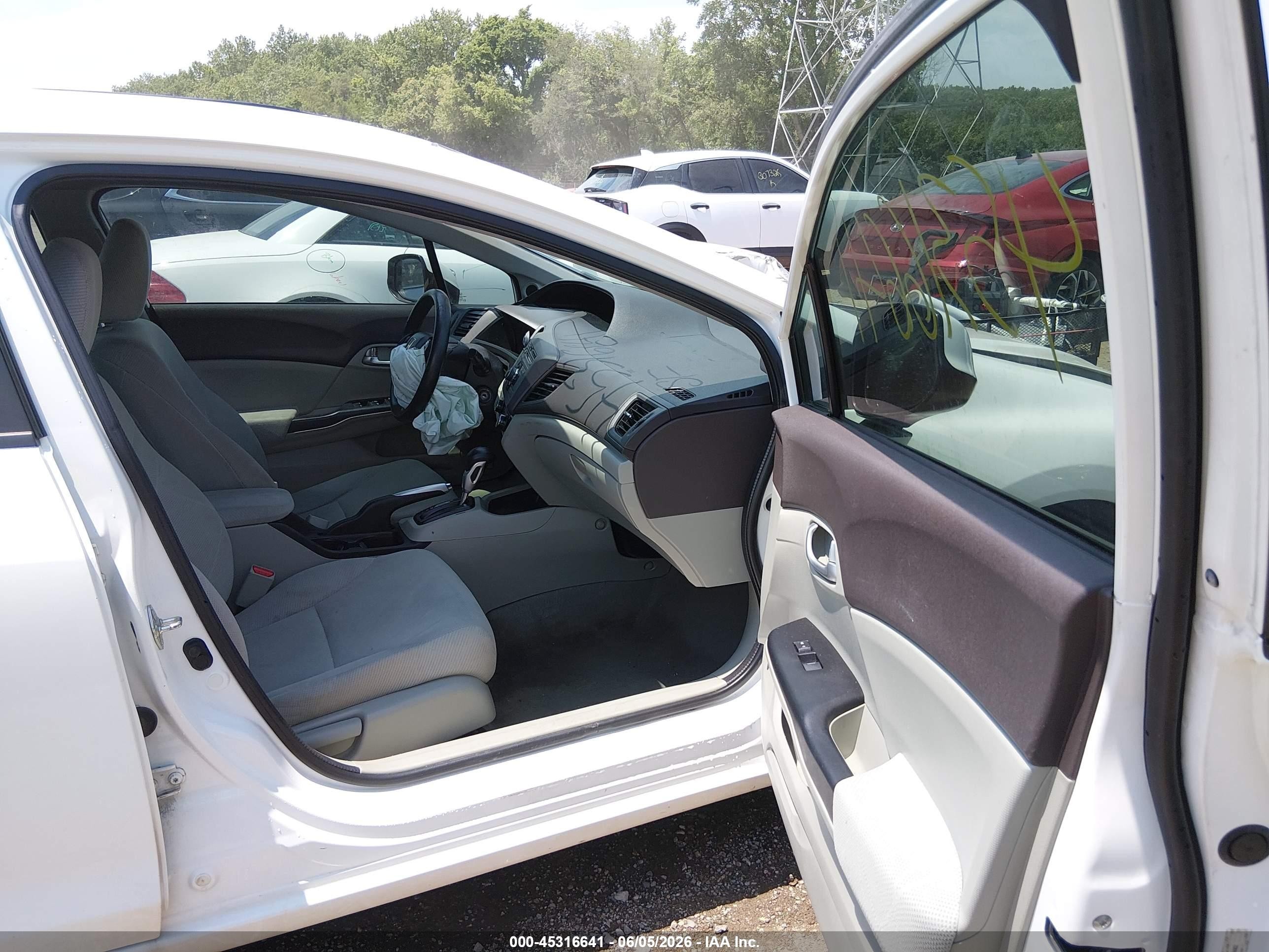 2012 Honda Civic Ex White vin: 19XFB2F82CE078482
