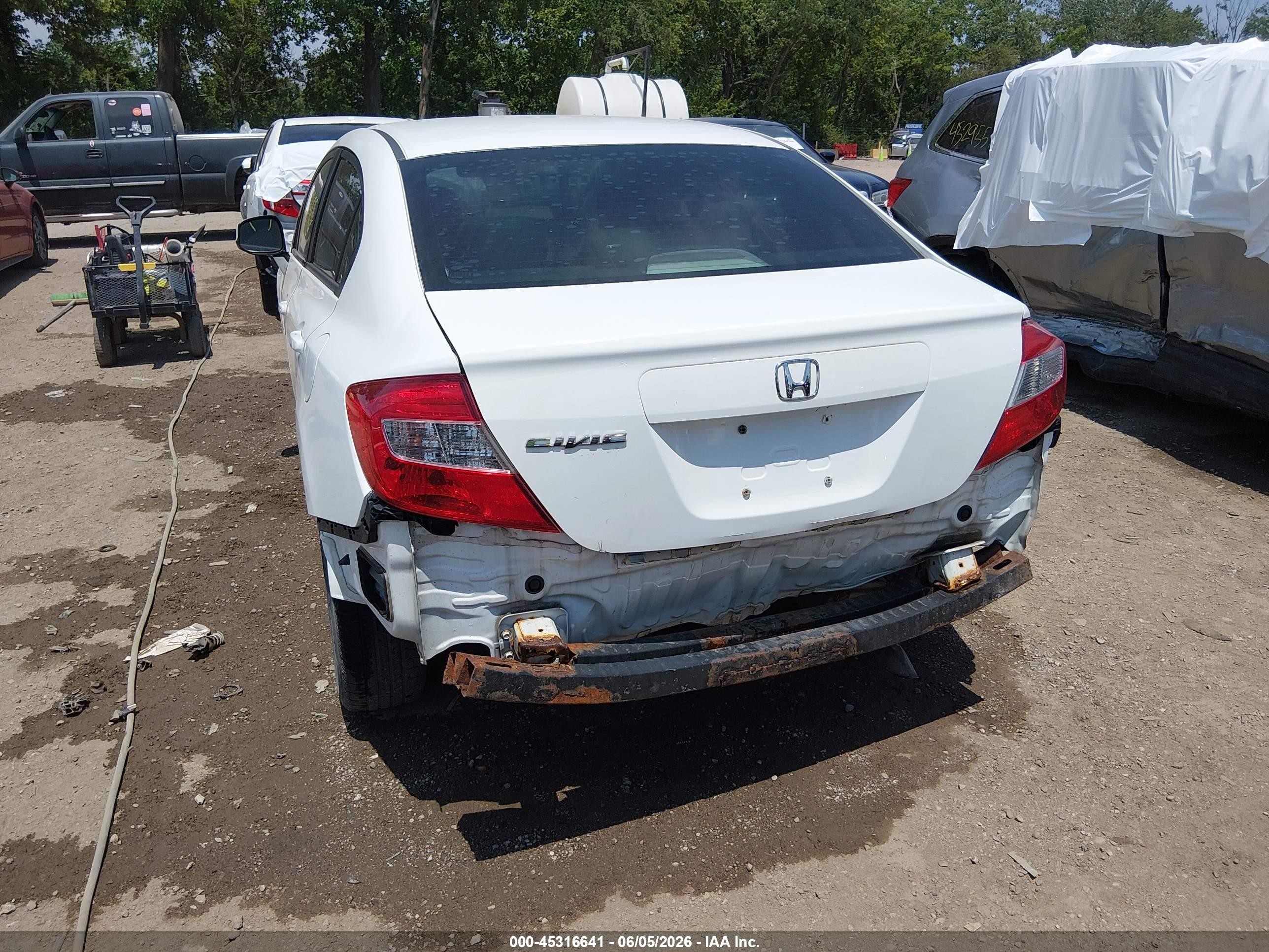 2012 Honda Civic Ex White vin: 19XFB2F82CE078482