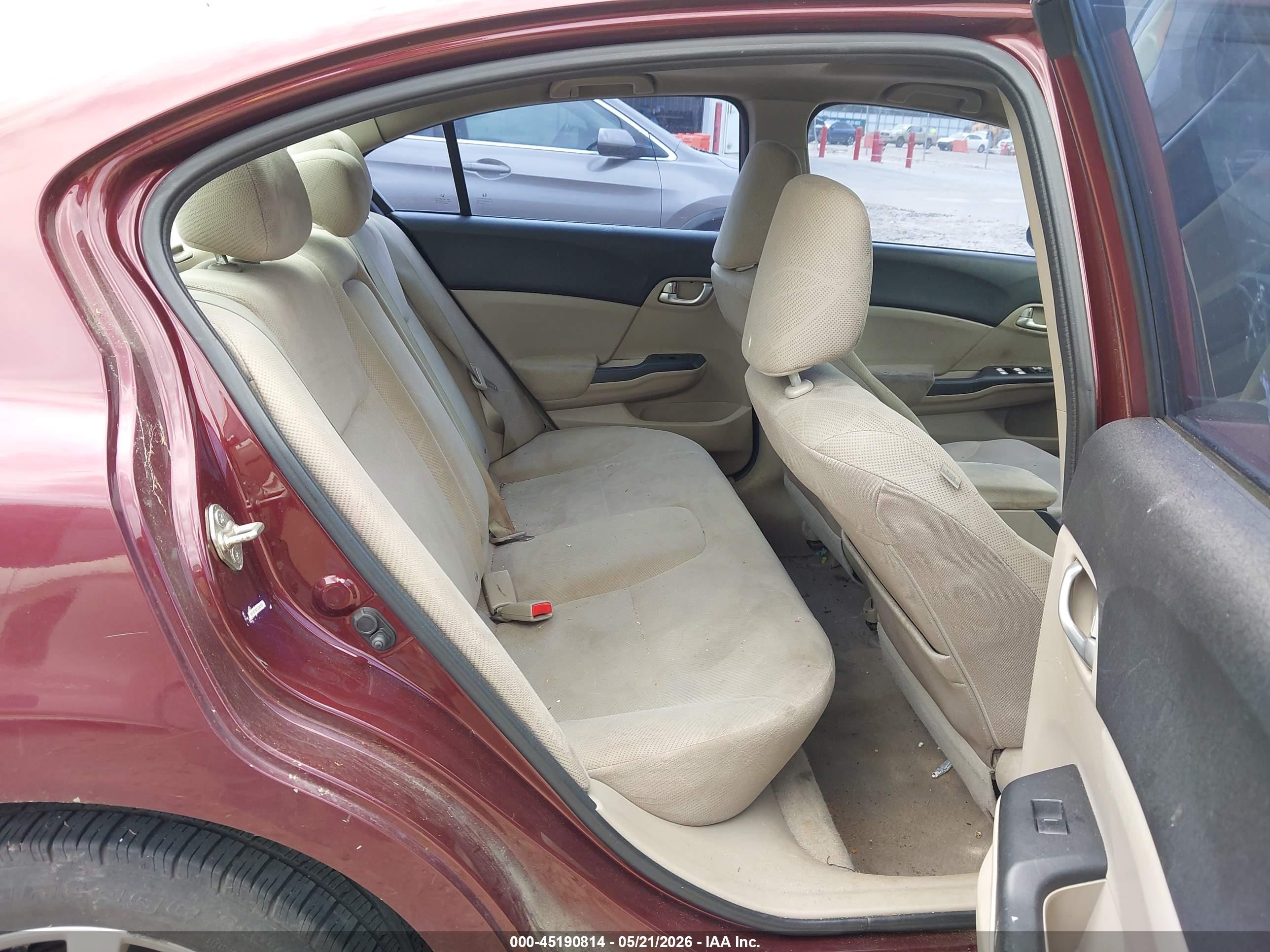 2012 Honda Civic Ex Burgundy vin: 19XFB2F82CE082533