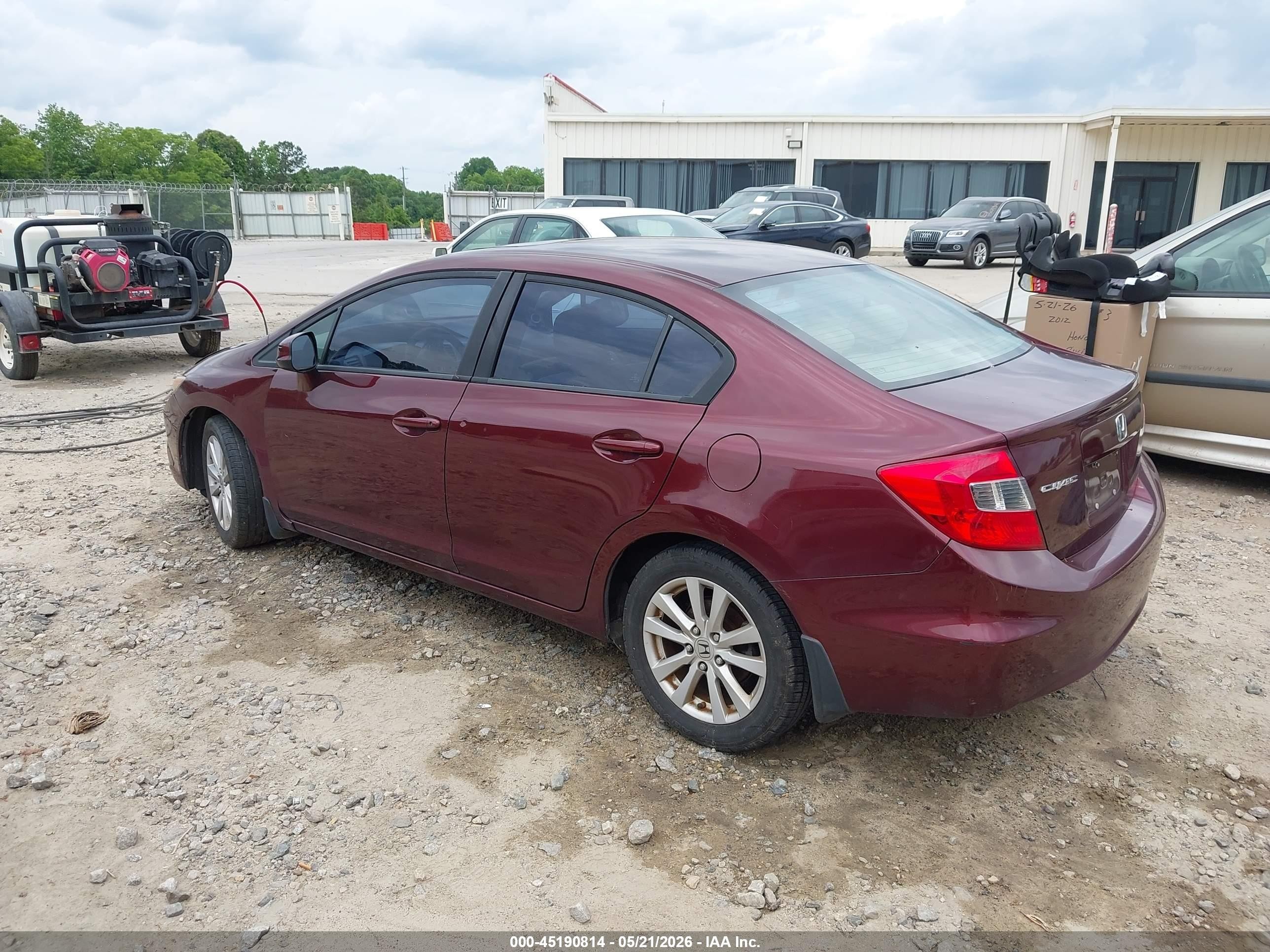 2012 Honda Civic Ex Burgundy vin: 19XFB2F82CE082533