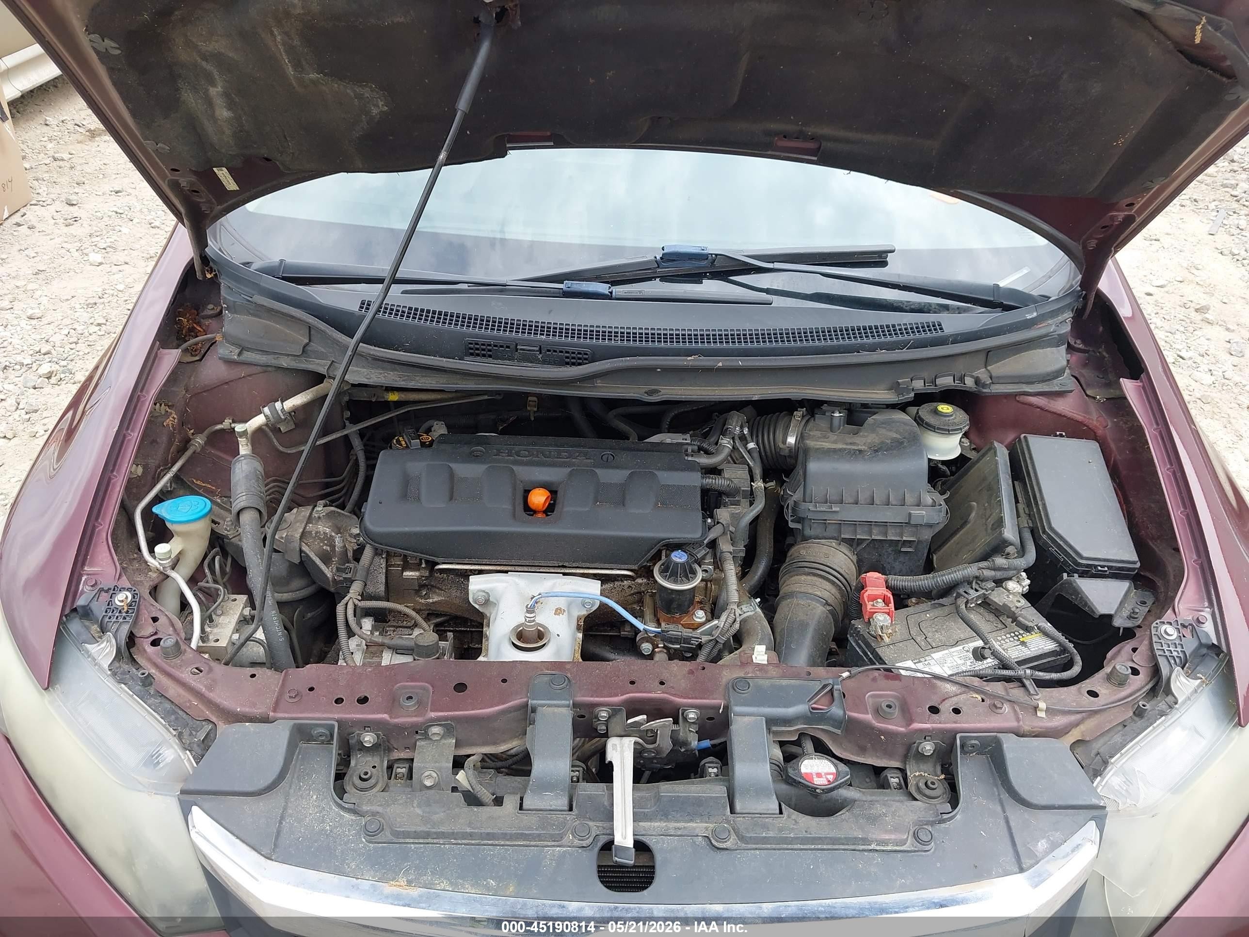 2012 Honda Civic Ex Burgundy vin: 19XFB2F82CE082533
