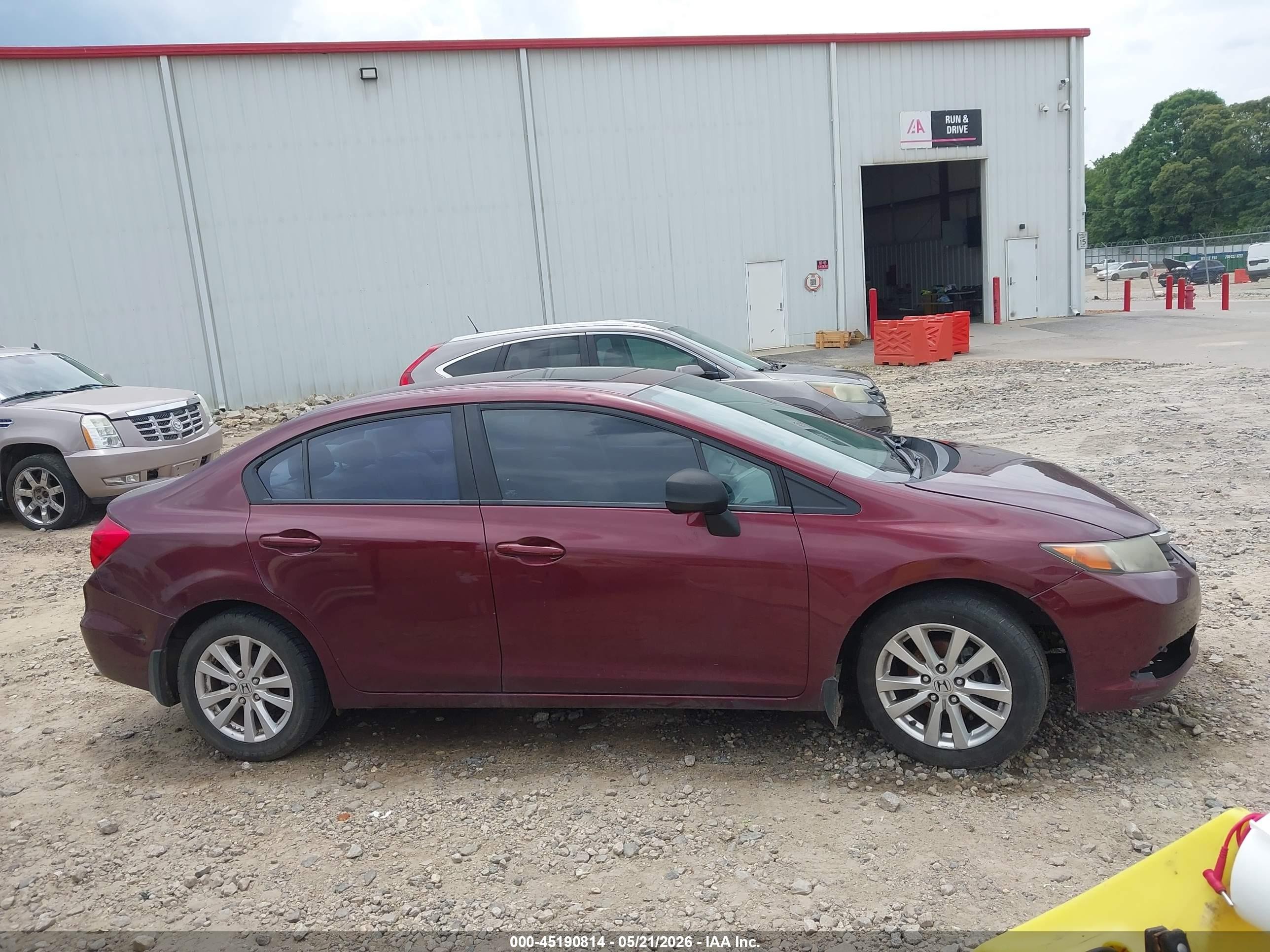 2012 Honda Civic Ex Burgundy vin: 19XFB2F82CE082533