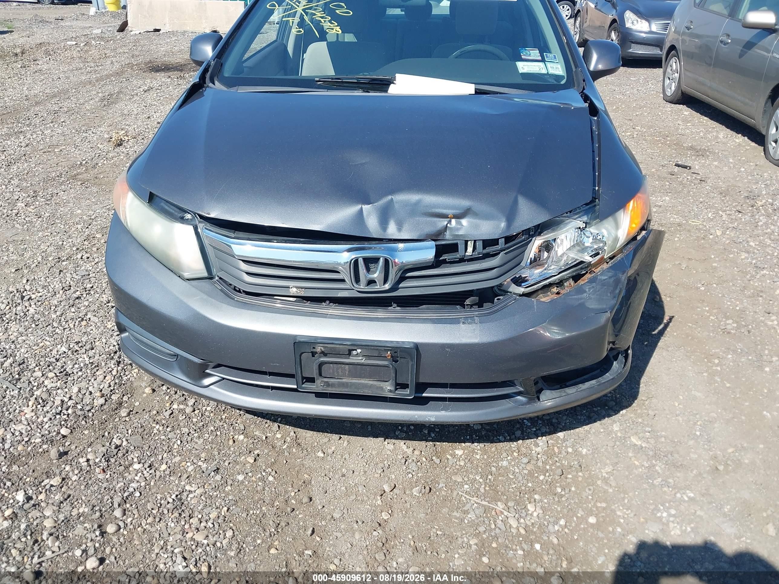 2012 Honda Civic Ex Gray vin: 19XFB2F82CE315925