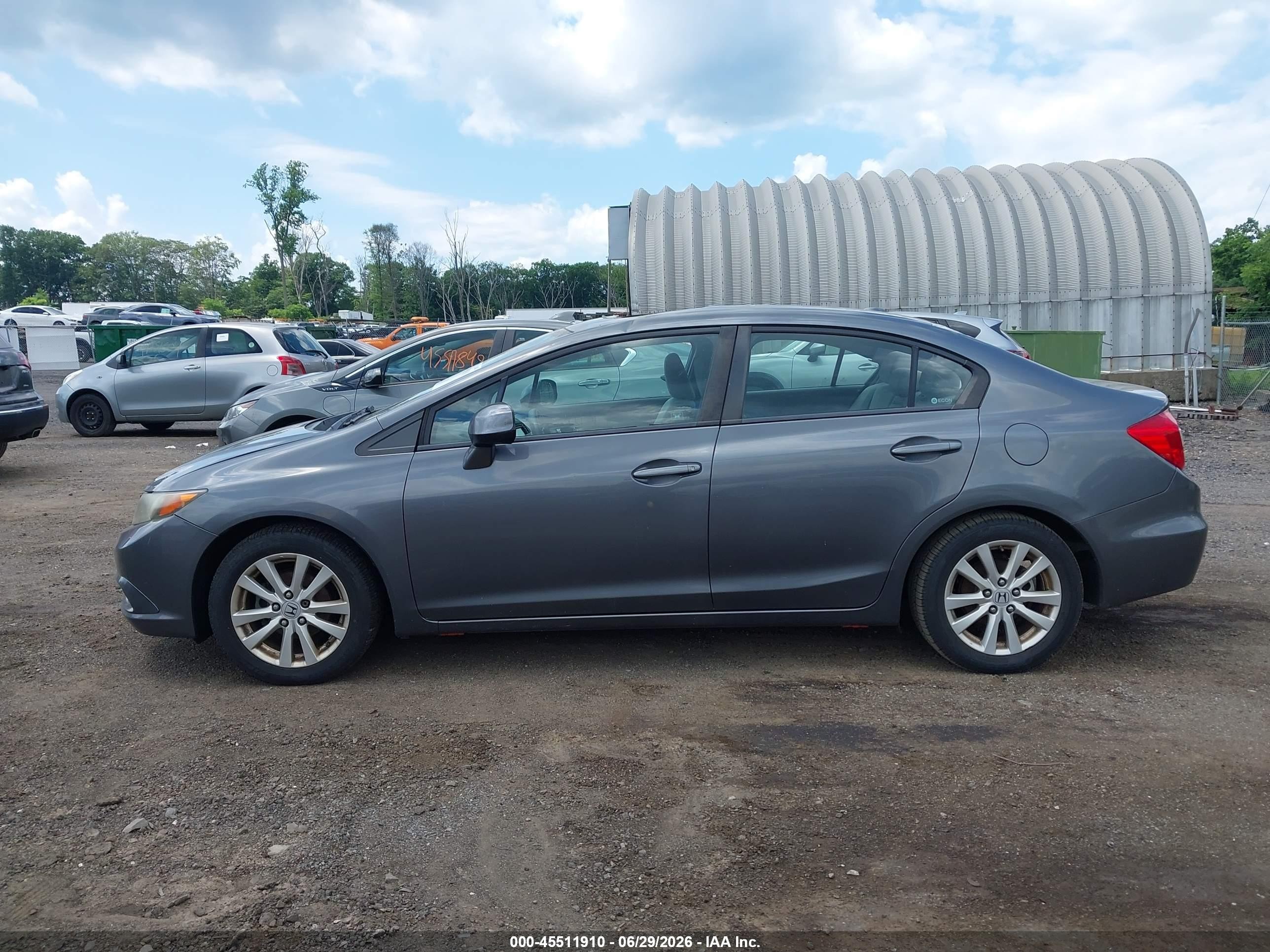 2012 Honda Civic Ex Серый vin: 19XFB2F82CE335494