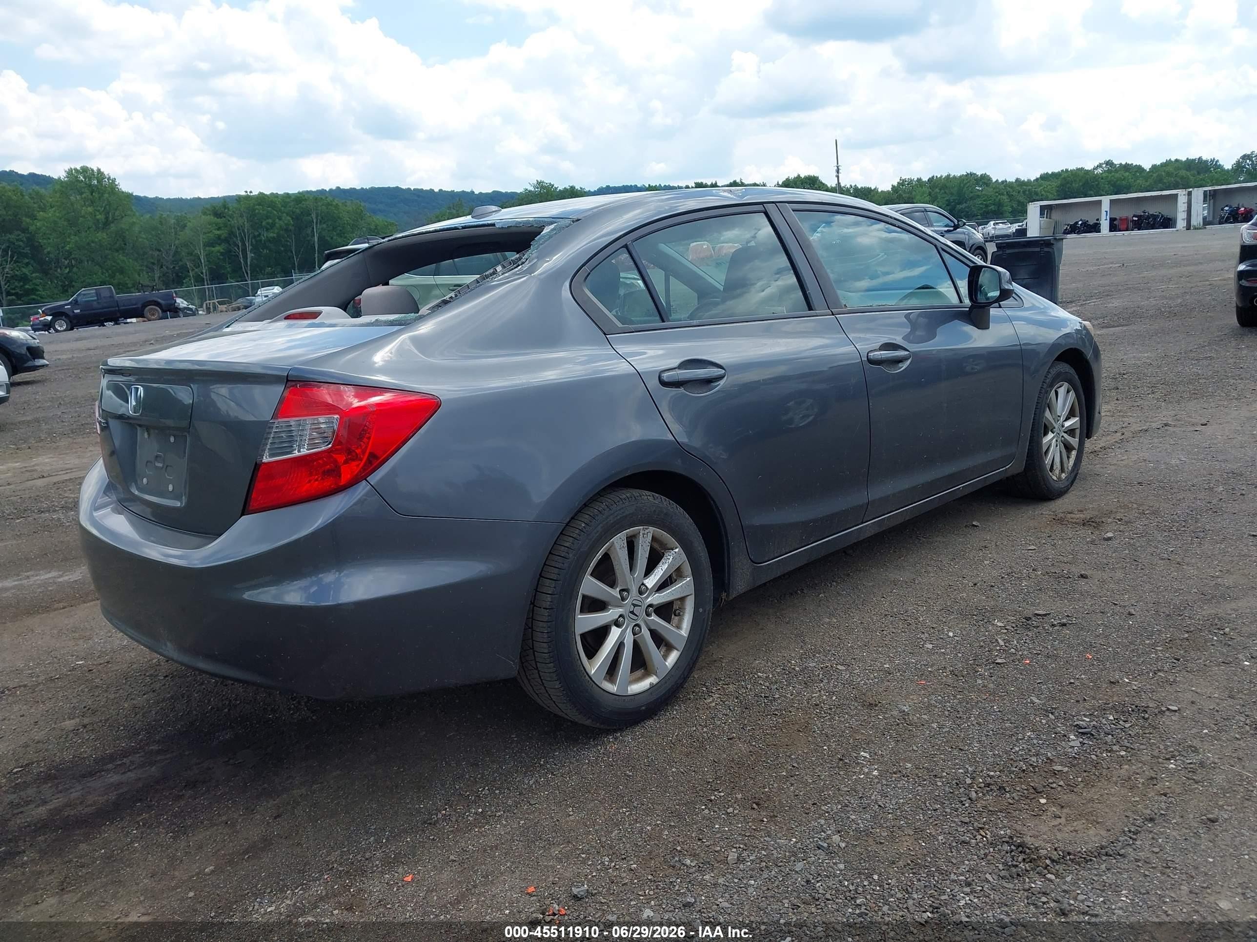 2012 Honda Civic Ex Серый vin: 19XFB2F82CE335494