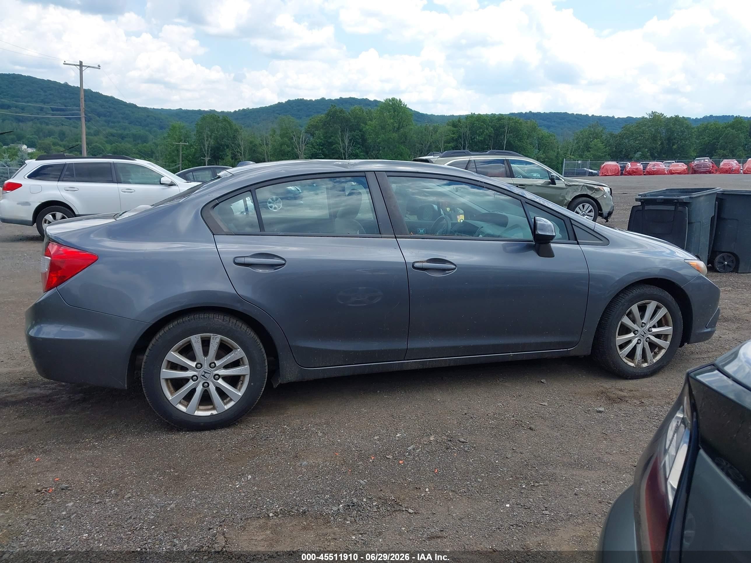 2012 Honda Civic Ex Серый vin: 19XFB2F82CE335494