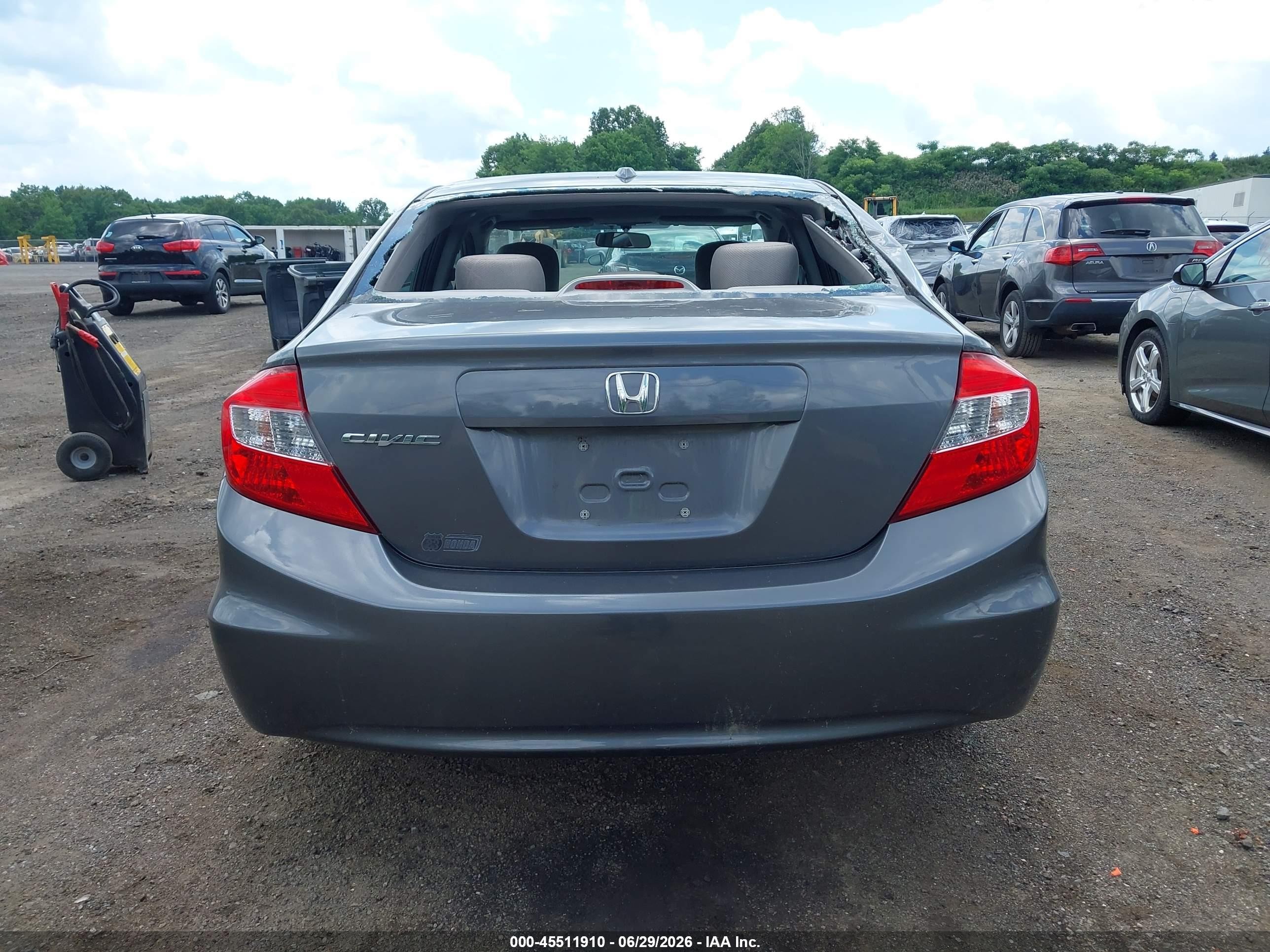 2012 Honda Civic Ex Серый vin: 19XFB2F82CE335494