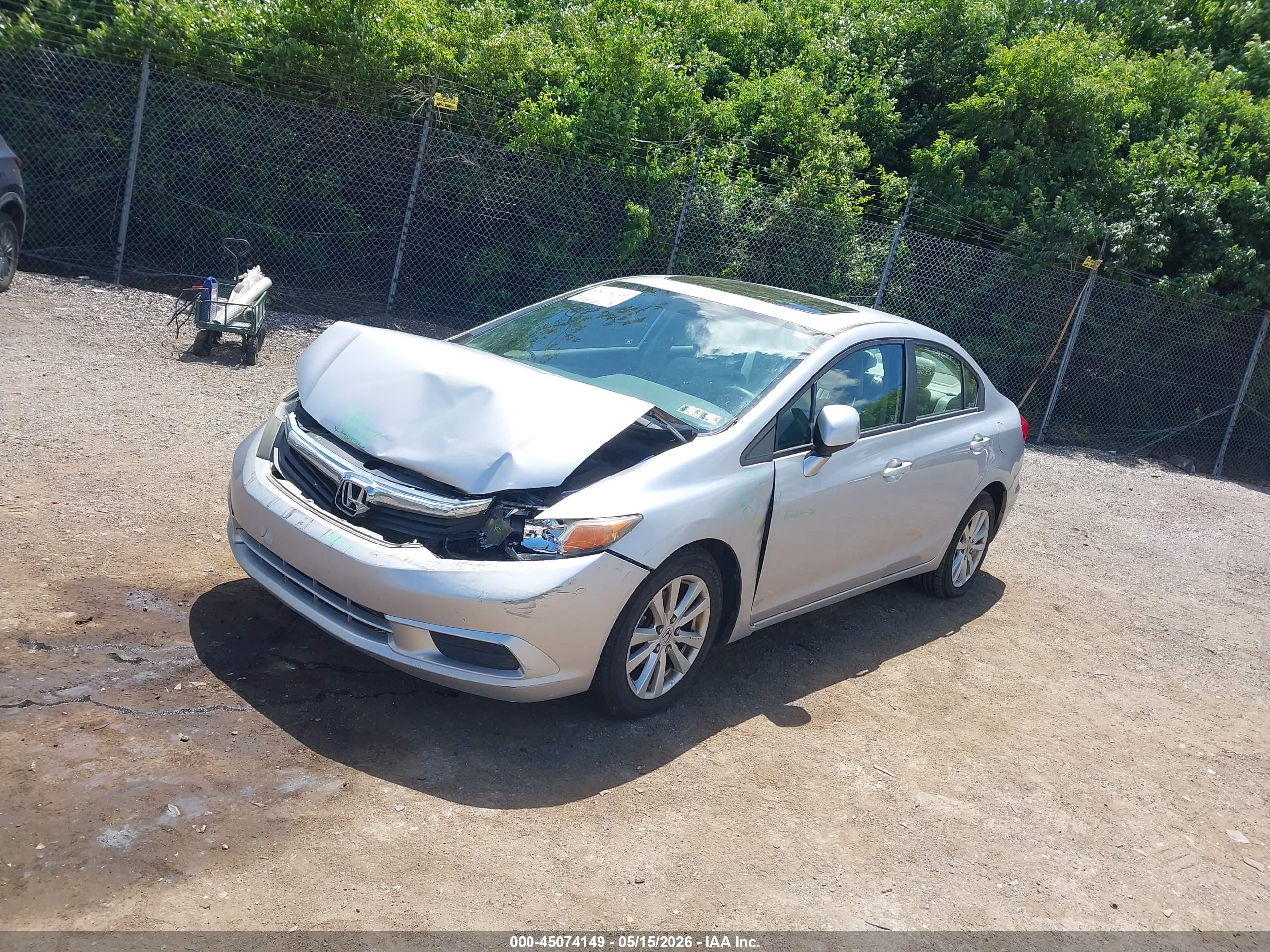 2012 Honda Civic Ex Silver vin: 19XFB2F82CE335964