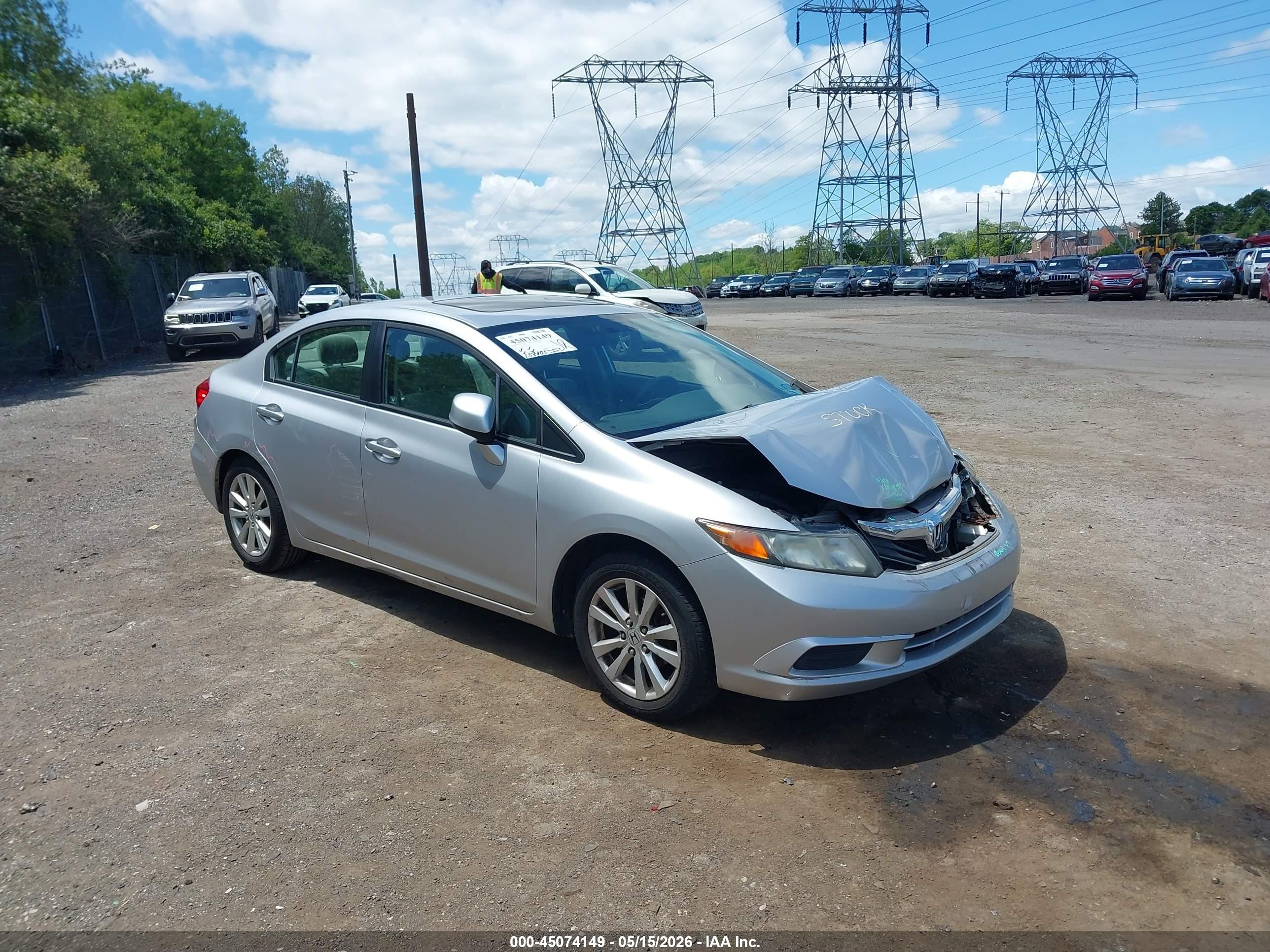 2012 Honda Civic Ex Silver vin: 19XFB2F82CE335964