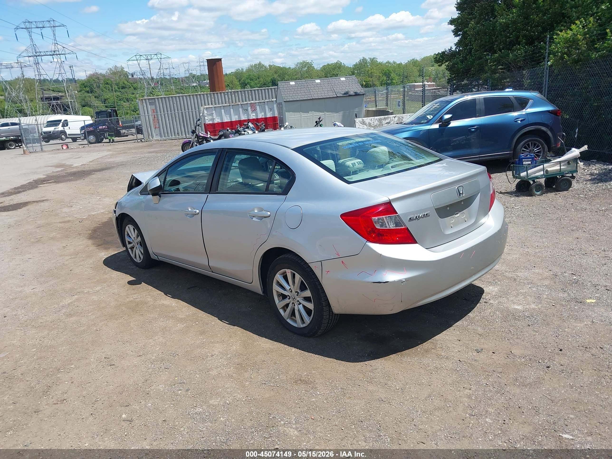 2012 Honda Civic Ex Silver vin: 19XFB2F82CE335964