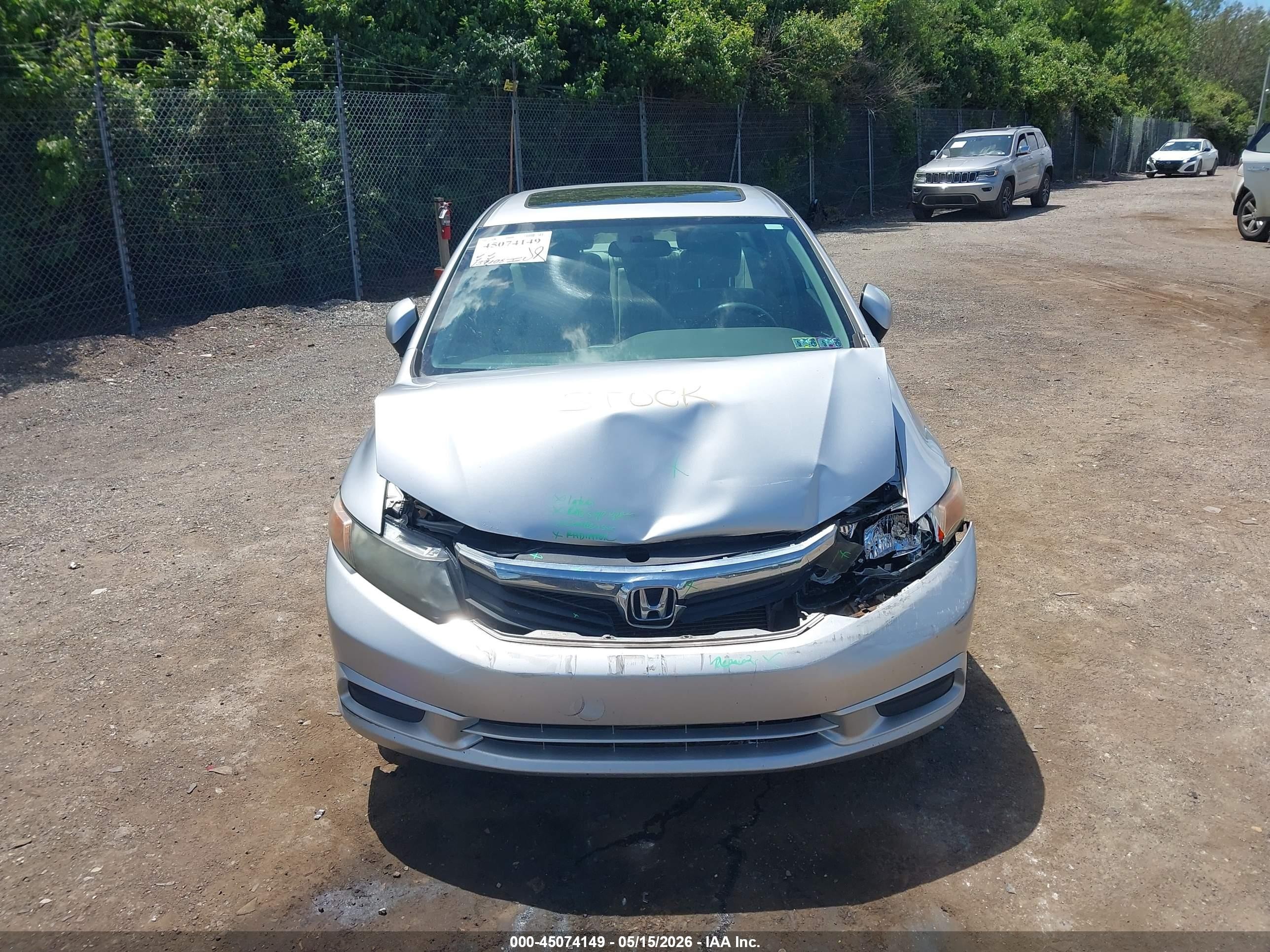 2012 Honda Civic Ex Silver vin: 19XFB2F82CE335964