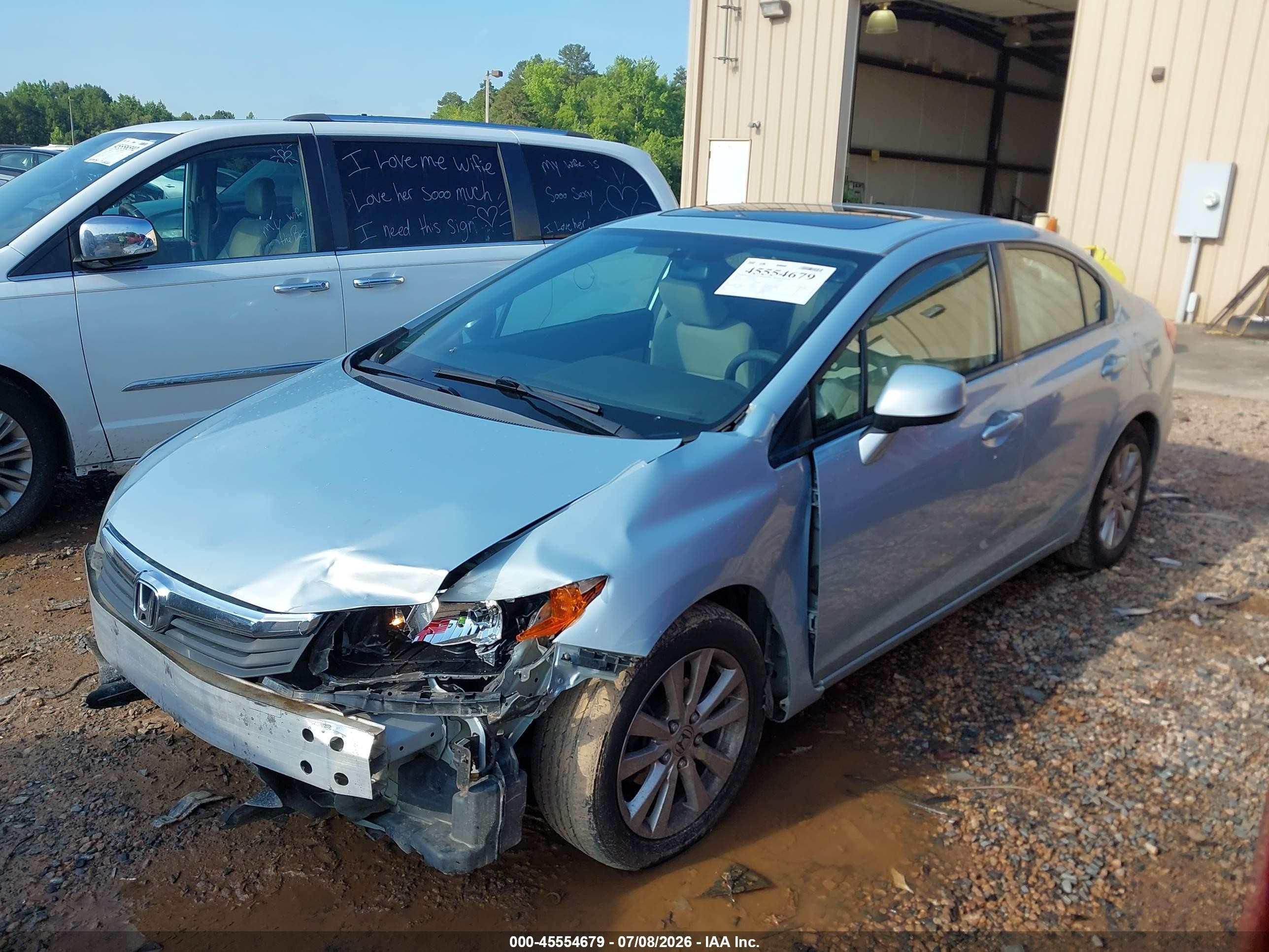 2012 Honda Civic Ex Silver vin: 19XFB2F82CE345720