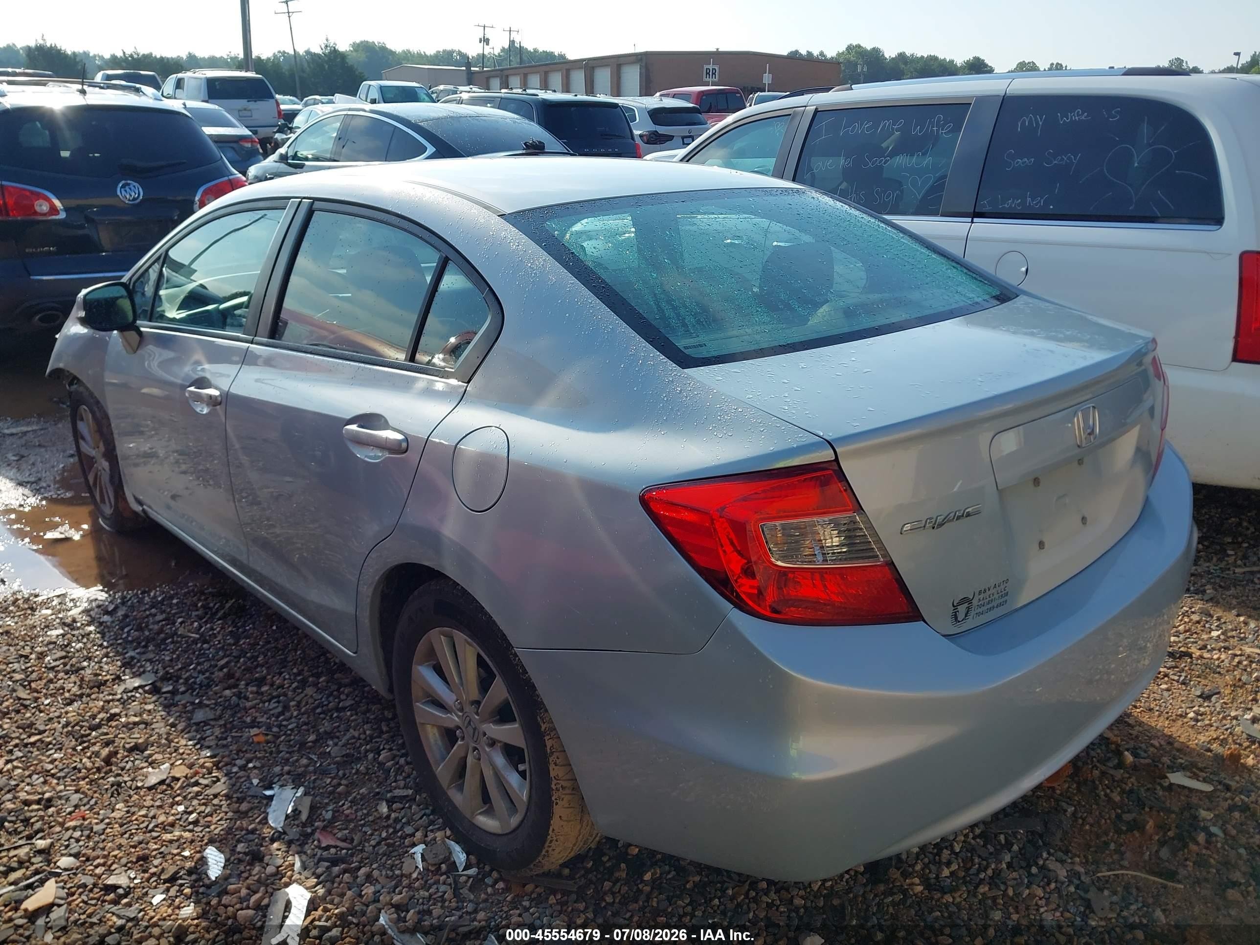 2012 Honda Civic Ex Silver vin: 19XFB2F82CE345720