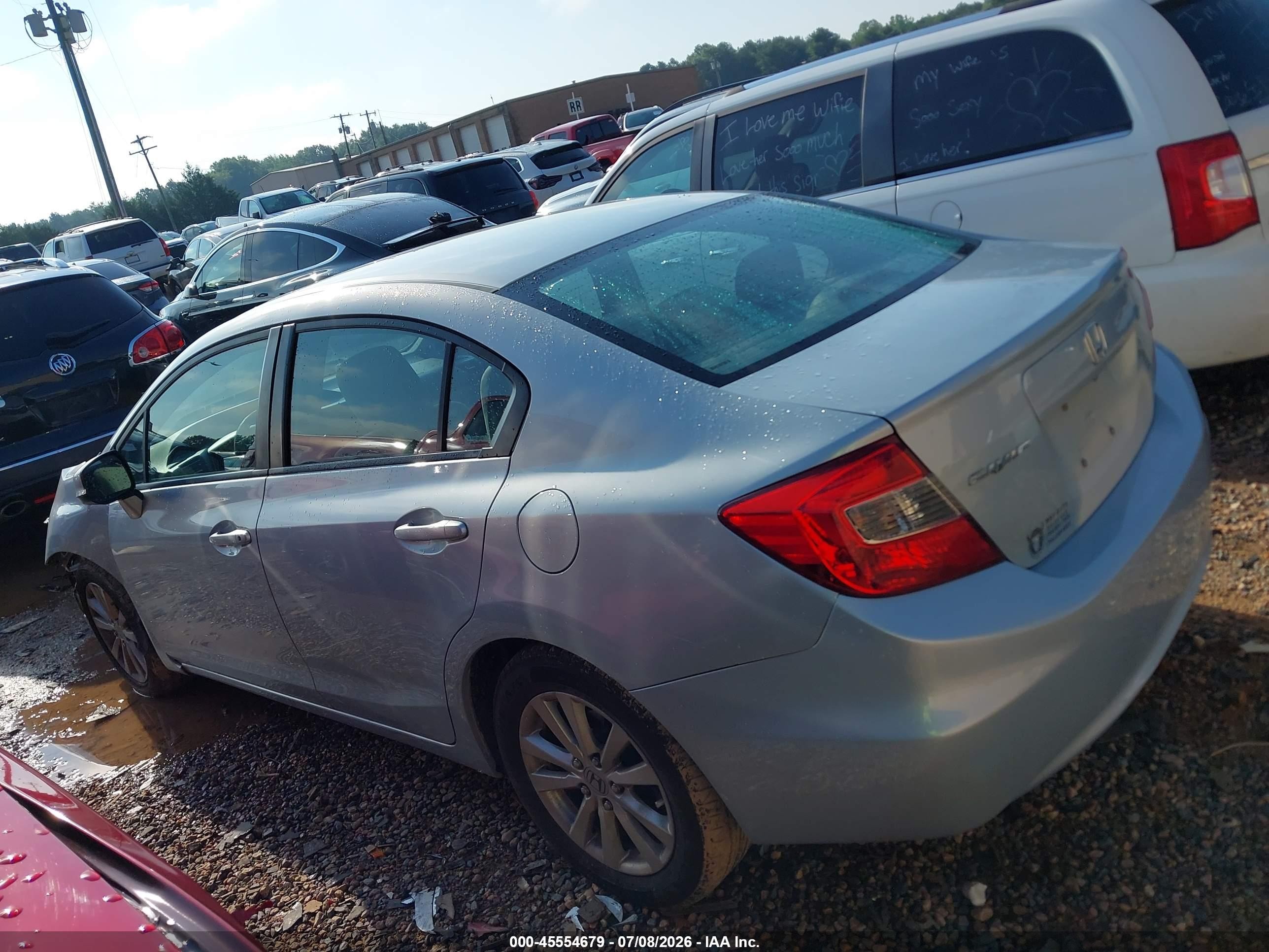2012 Honda Civic Ex Silver vin: 19XFB2F82CE345720