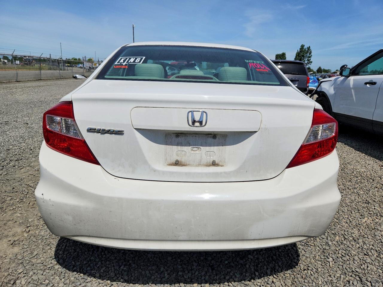 2012 Honda Civic Ex White vin: 19XFB2F82CE359505