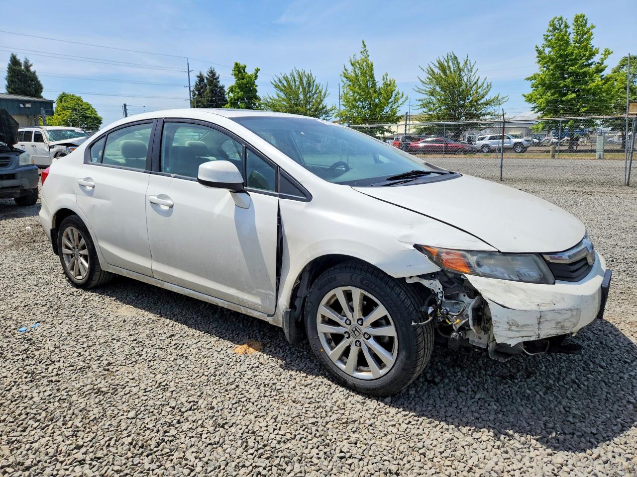 2012 Honda Civic Ex White vin: 19XFB2F82CE359505