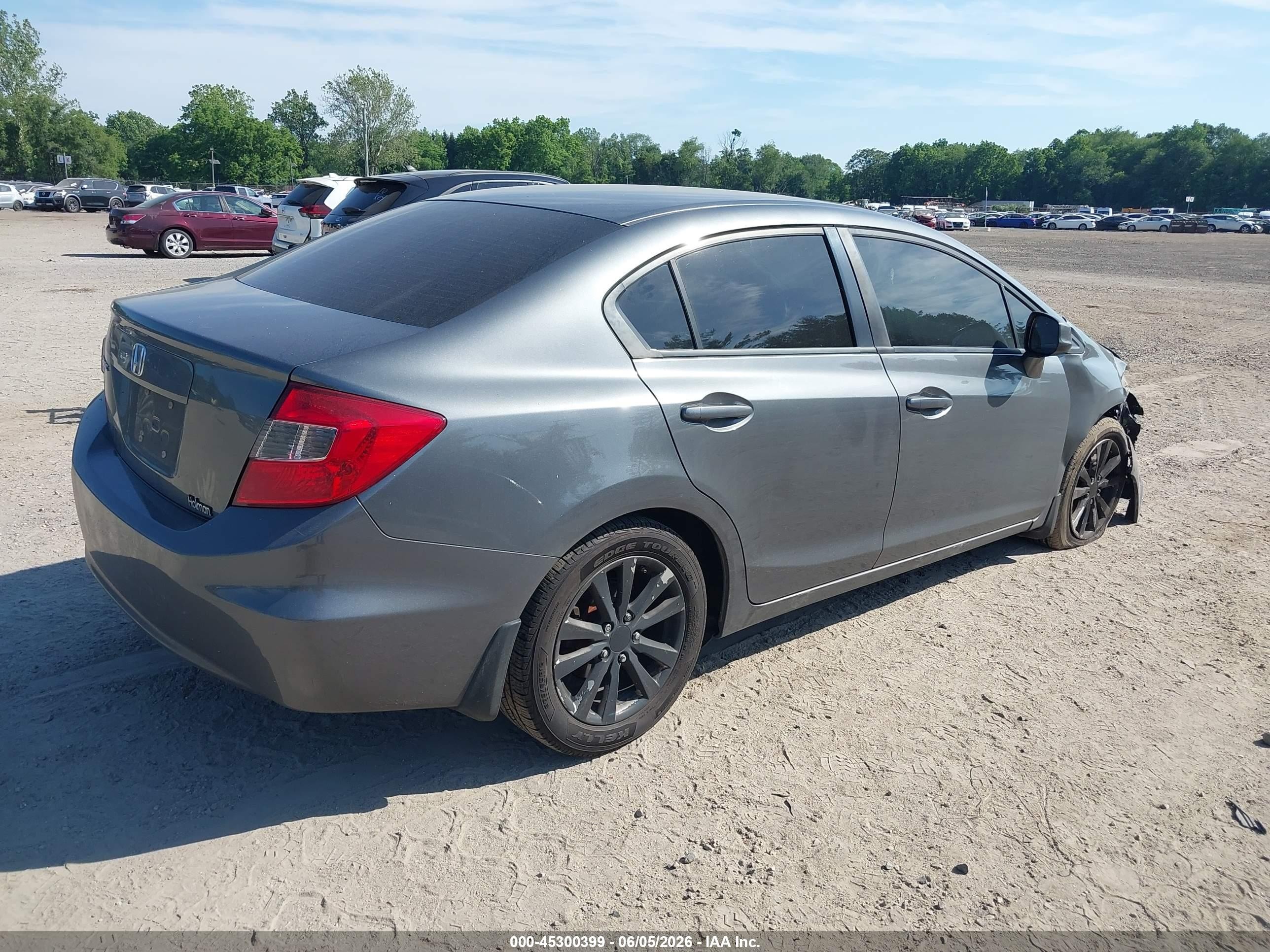 2012 Honda Civic Ex Gray vin: 19XFB2F82CE381942