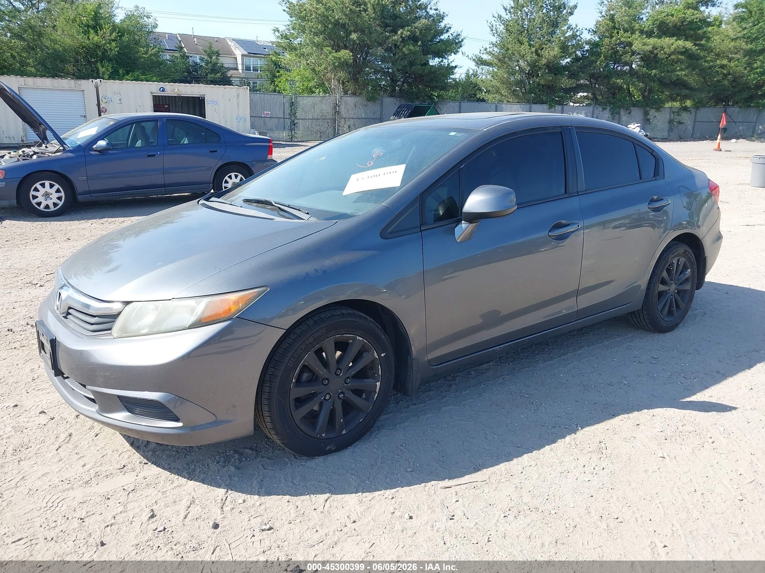 2012 Honda Civic Ex Gray vin: 19XFB2F82CE381942