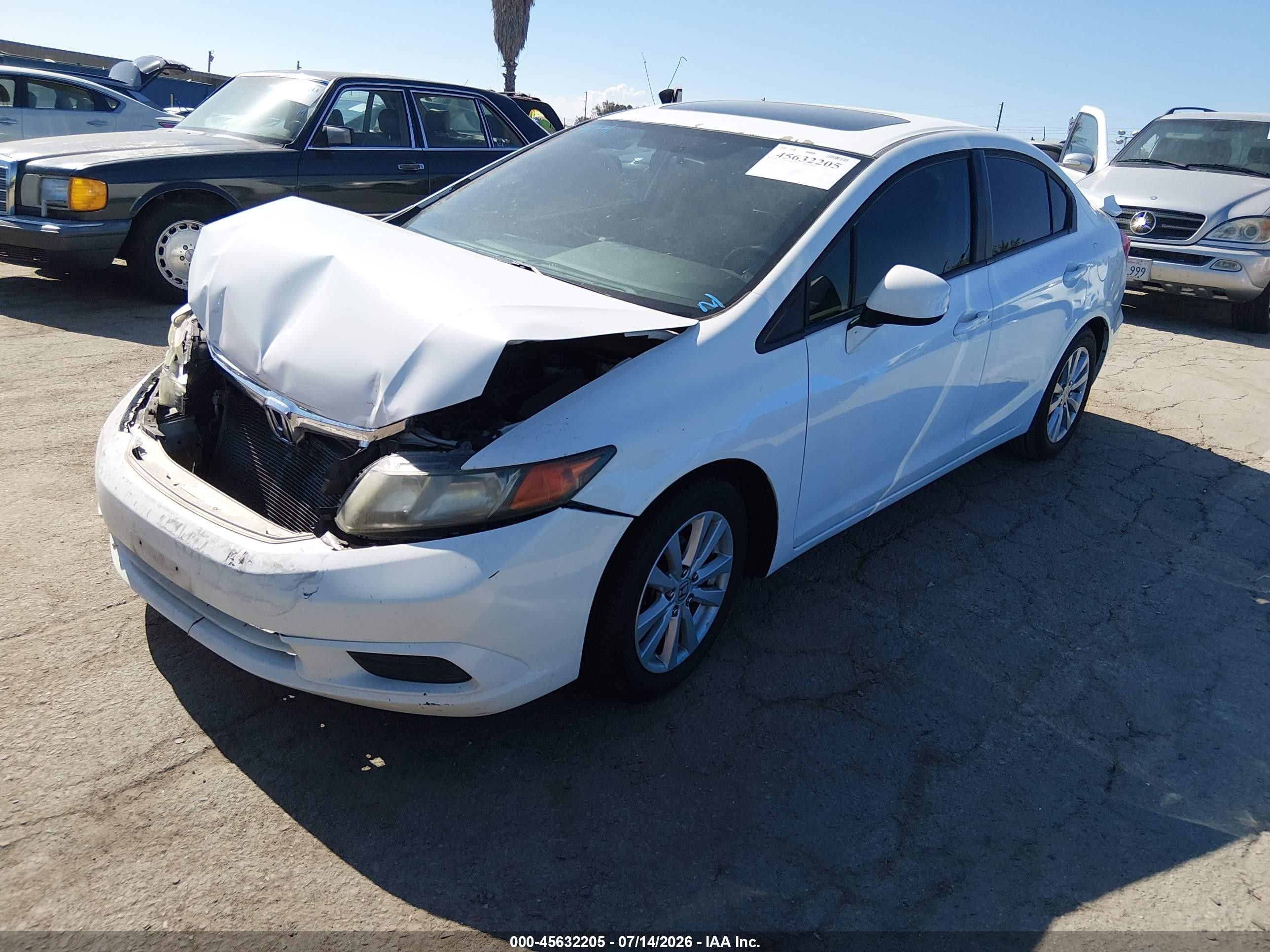 2012 Honda Civic Ex White vin: 19XFB2F82CE384114