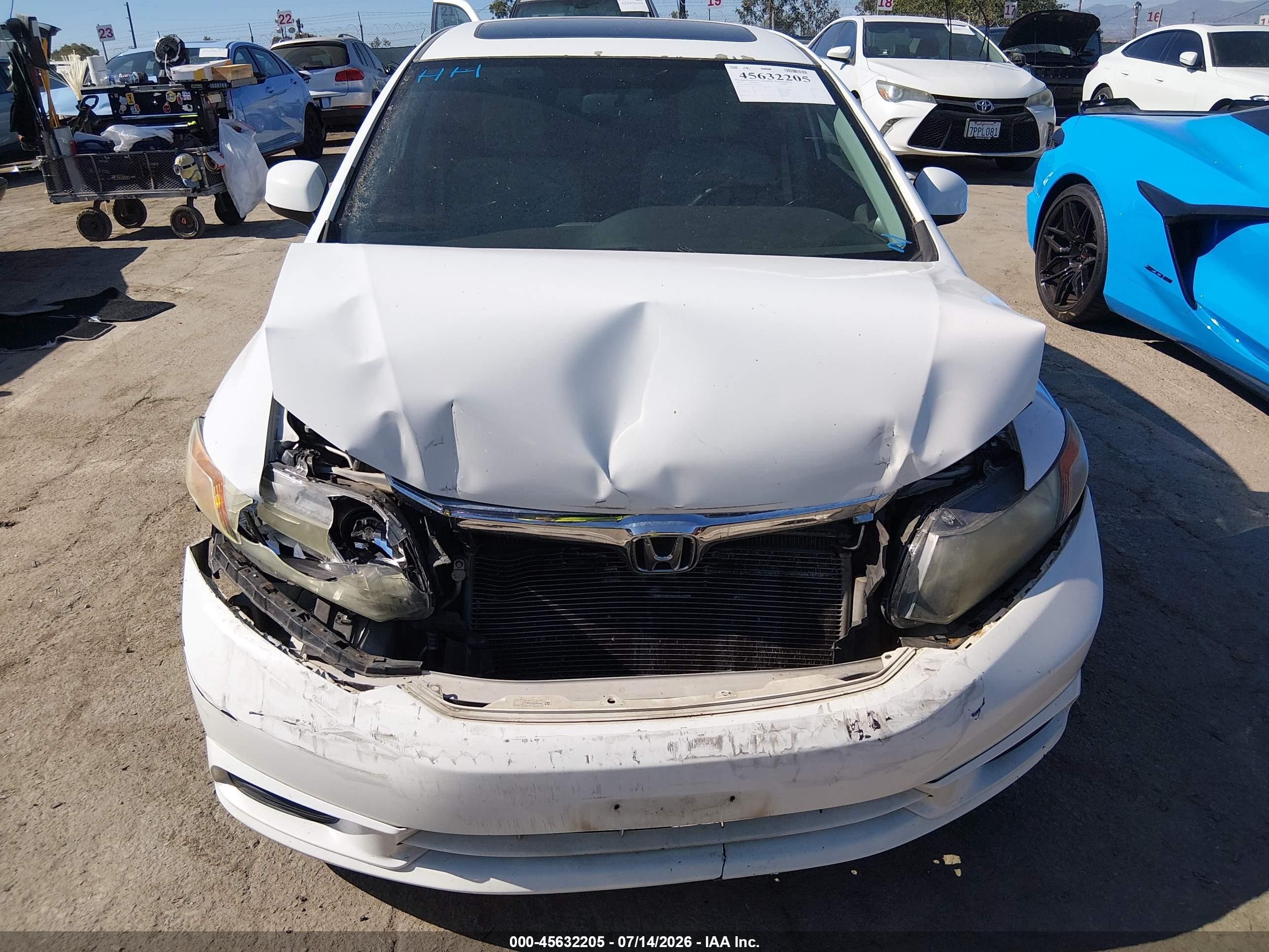 2012 Honda Civic Ex White vin: 19XFB2F82CE384114