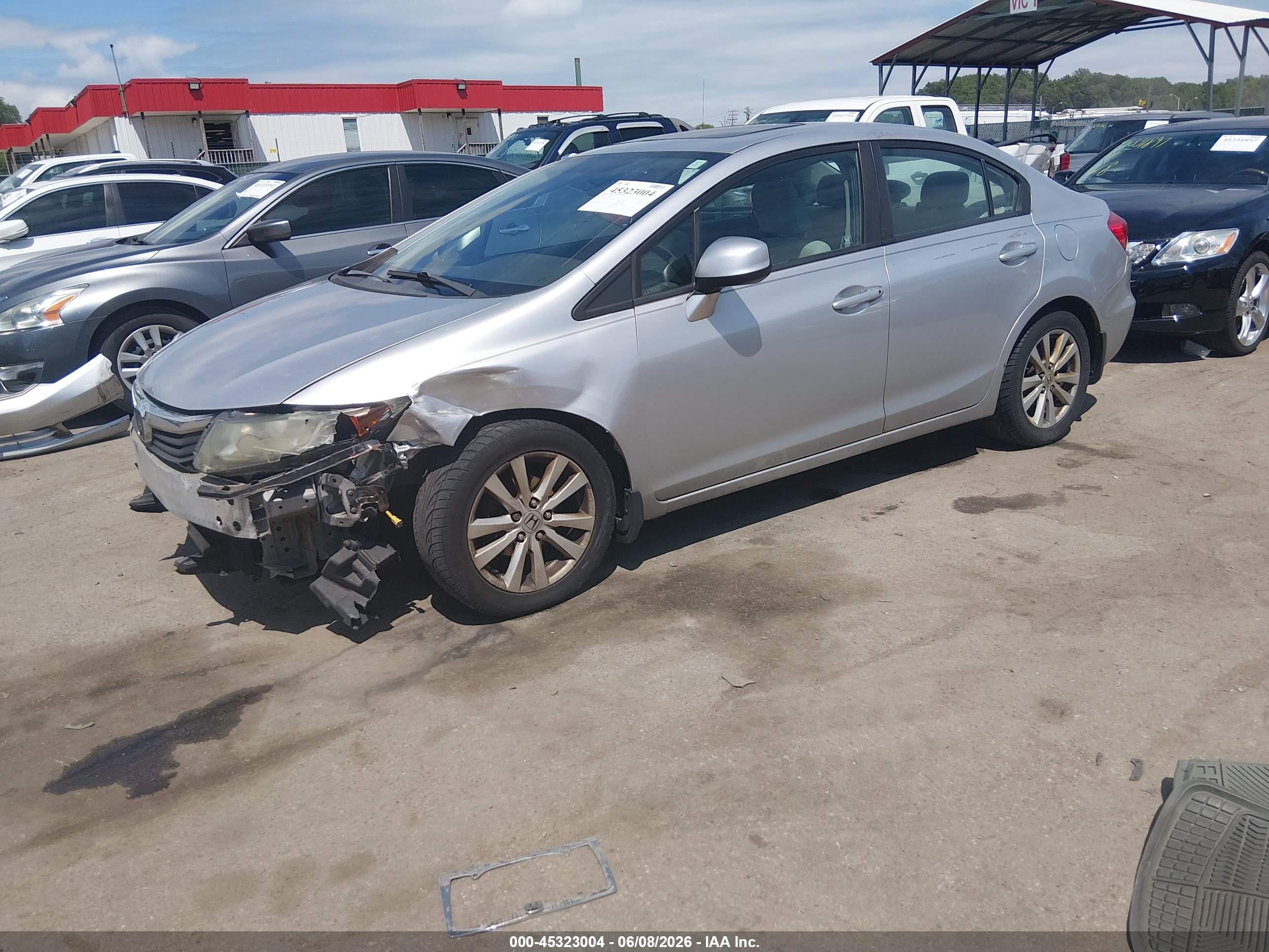2012 Honda Civic Ex Silver vin: 19XFB2F82CE390835